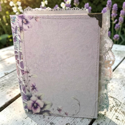 Violet Fairy Expandable Junk Journal | Handmade Fairy Journal | 114 Pages | Fabric Spine | Ephemera & Fabric Bundle