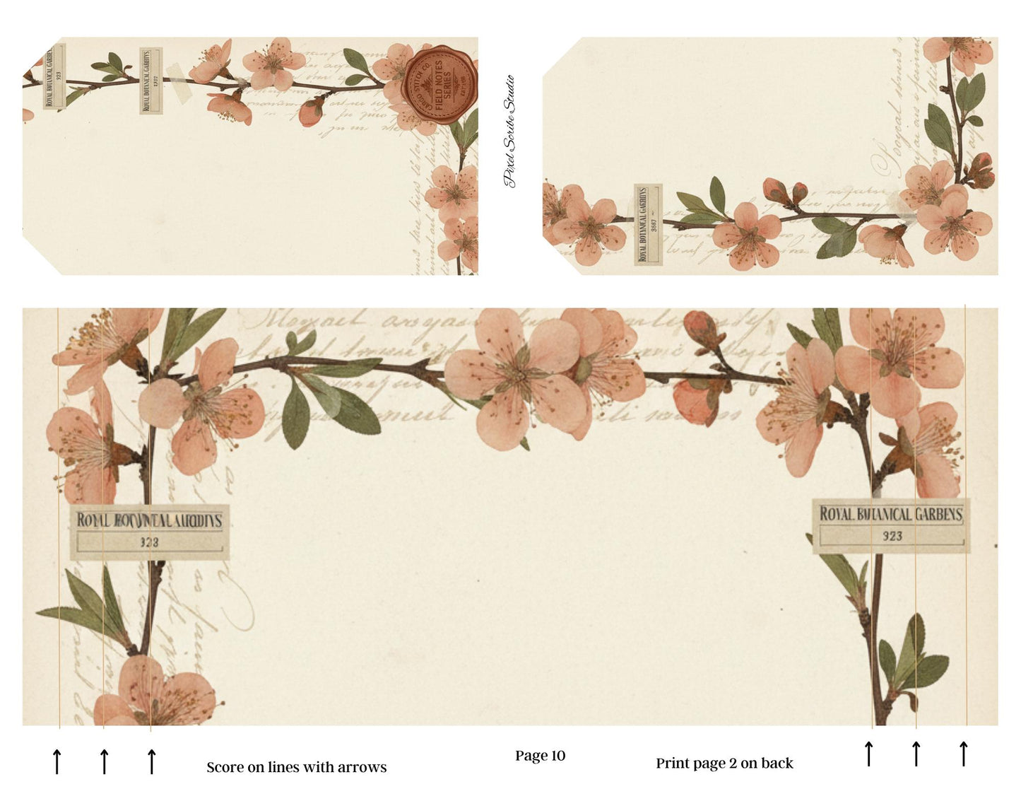 Victorian Peach Correspondence Archive Accordion File Folder Kit | Printable Junk Journal Organizer | Ephemera Storage PDF