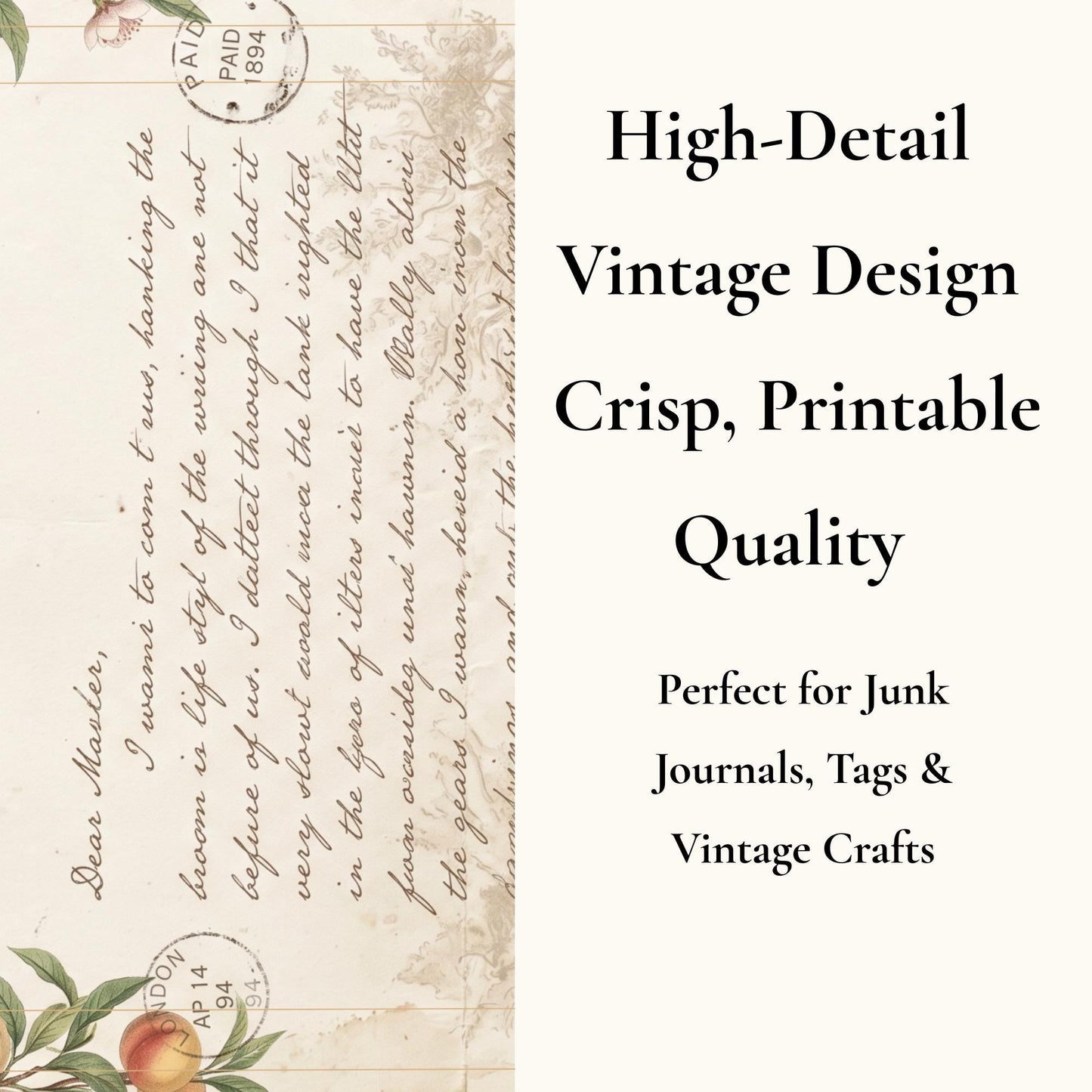 Victorian Peach Correspondence Archive Accordion File Folder Kit | Printable Junk Journal Organizer | Ephemera Storage PDF