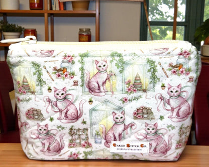 Small Zipper Pouch – Sewing Garden Cat | Cargo Stitch Co. Original