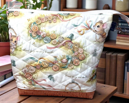 Quilted Sewing Project Bag | A Stitch in Time Maker’s Table Bag | Large Craft Organizer | Gift for Sewist & Quilter