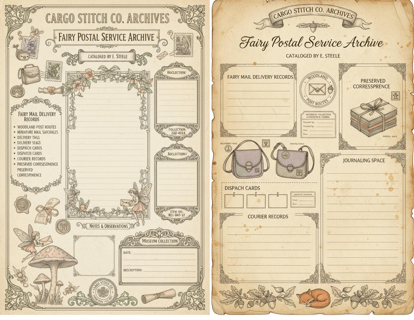 Fairy Correspondence Archive | Printable Fairy Journal Kit, Letters, Ephemera, Writing Pages, Vintage Archive Papers
