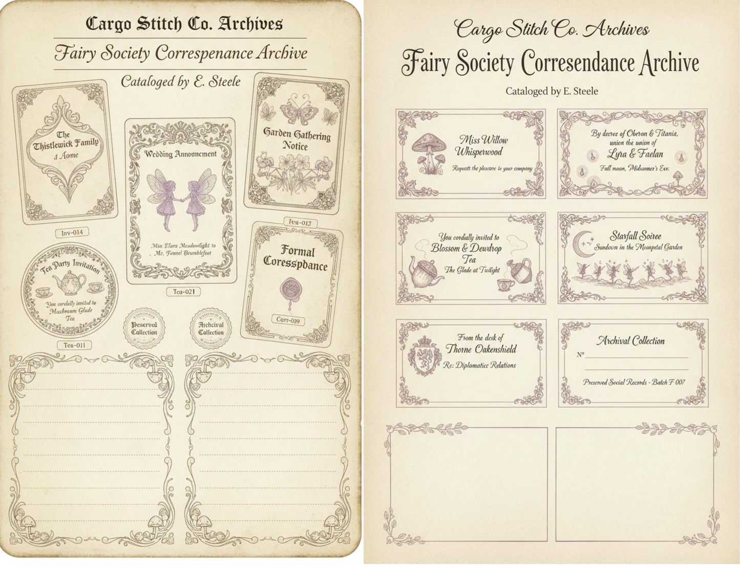 Fairy Correspondence Archive | Printable Fairy Journal Kit, Letters, Ephemera, Writing Pages, Vintage Archive Papers