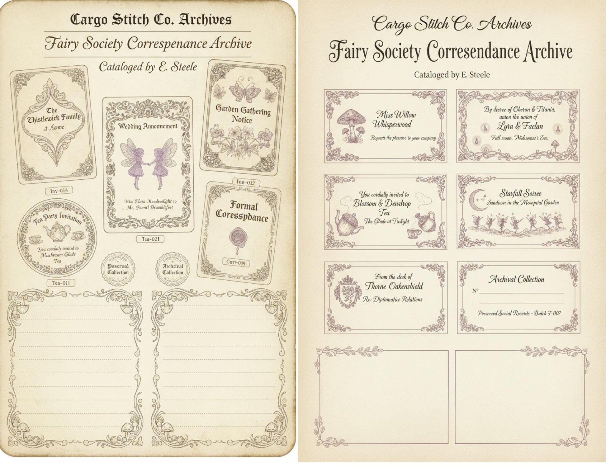 Fairy Correspondence Archive | Printable Fairy Journal Kit, Letters, Ephemera, Writing Pages, Vintage Archive Papers