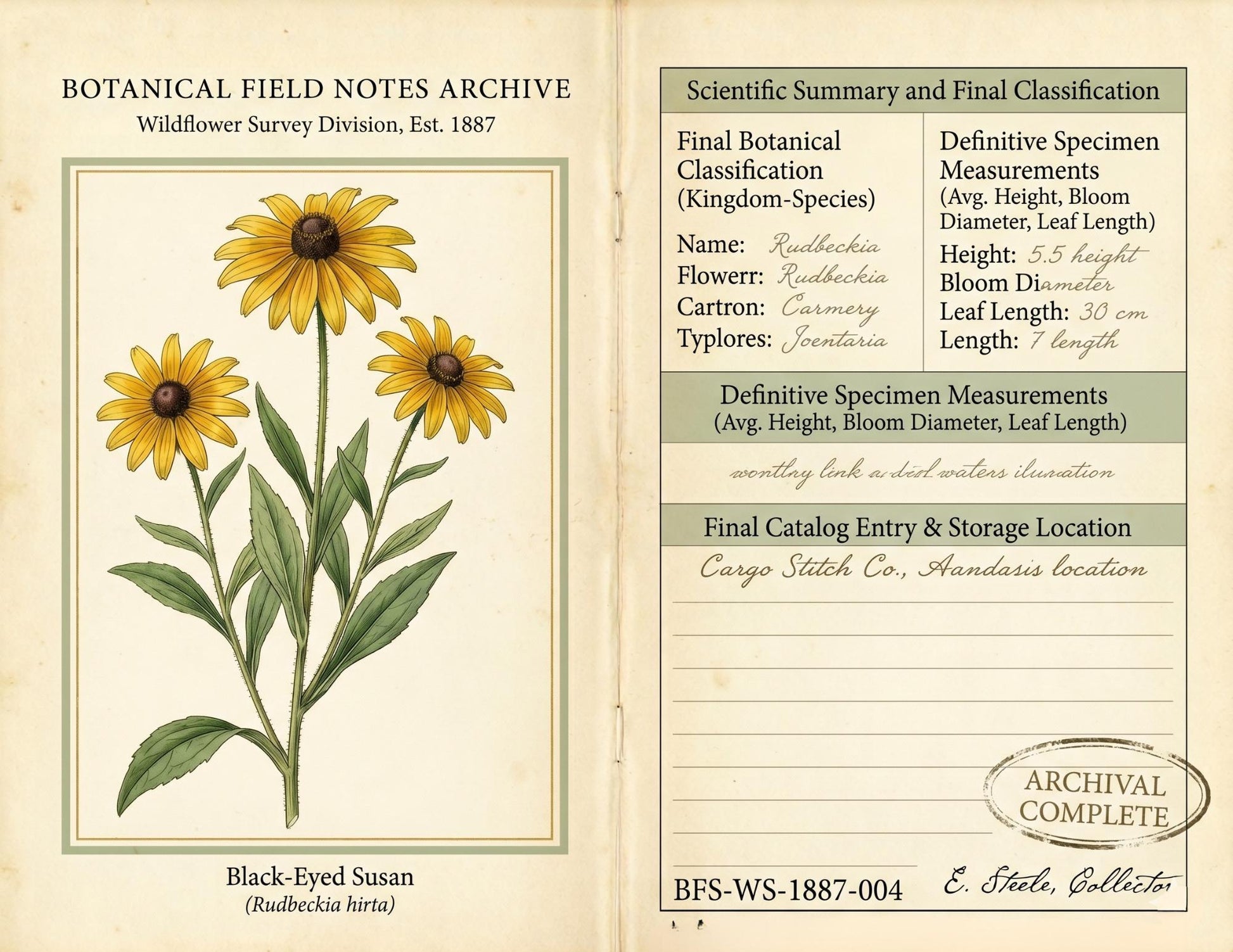 Moon Garden Botanical Society Field Notes & Specimens | Botanical Journal Pages | Vintage Nature Archive | Printable Junk Journal Kit