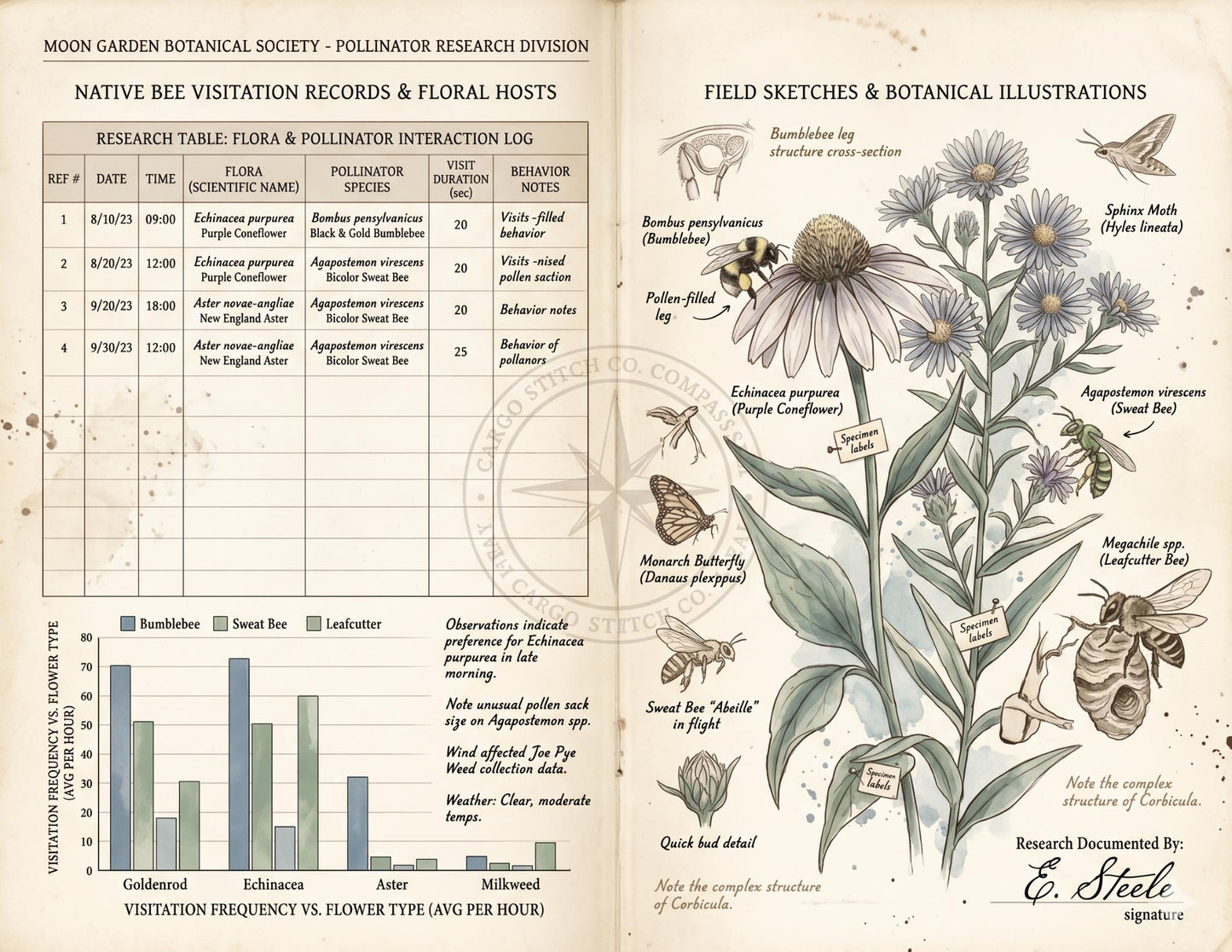 Moon Garden Botanical Society Field Notes & Specimens | Botanical Journal Pages | Vintage Nature Archive | Printable Junk Journal Kit