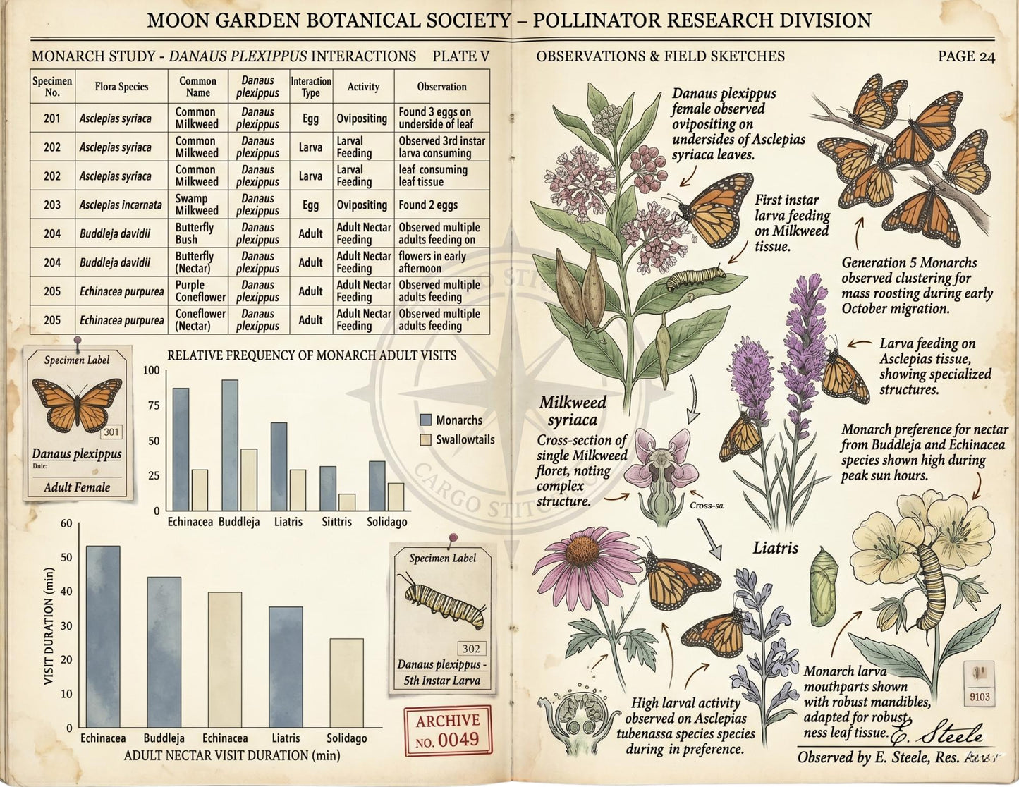 Moon Garden Botanical Society Field Notes & Specimens | Botanical Journal Pages | Vintage Nature Archive | Printable Junk Journal Kit