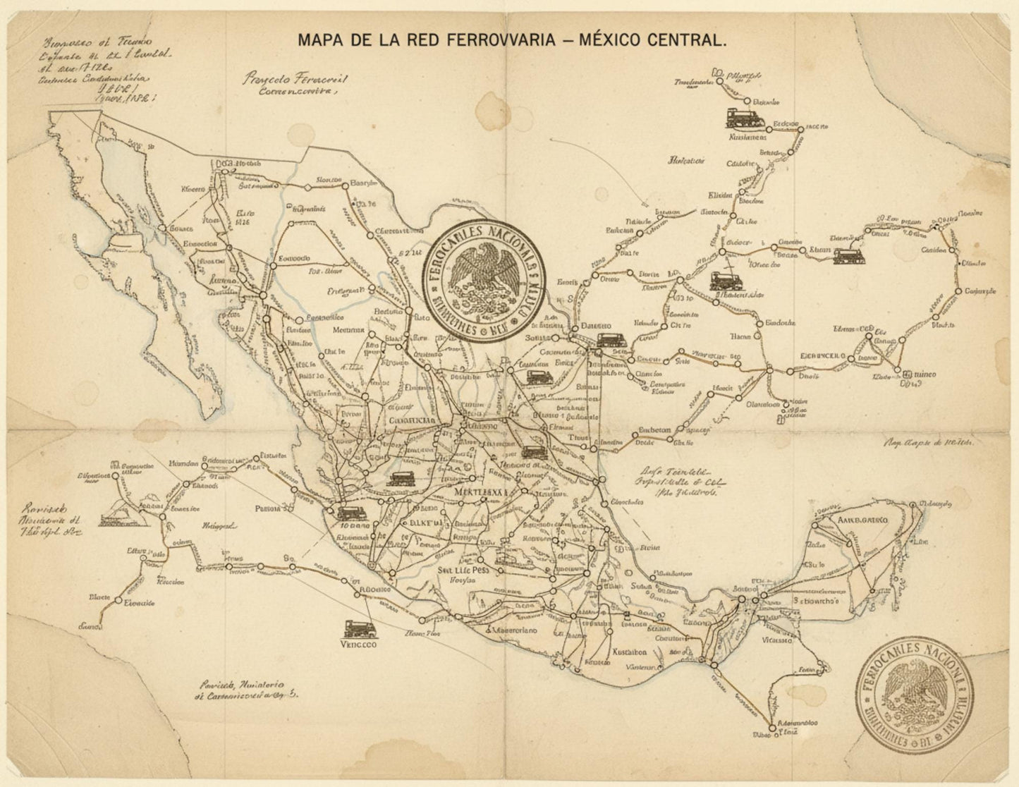 Mexico Railway Survey Maps | Ferrocarriles Nacionales de México | Vintage Railway Archive | Printable Journal Pages | Digital Download