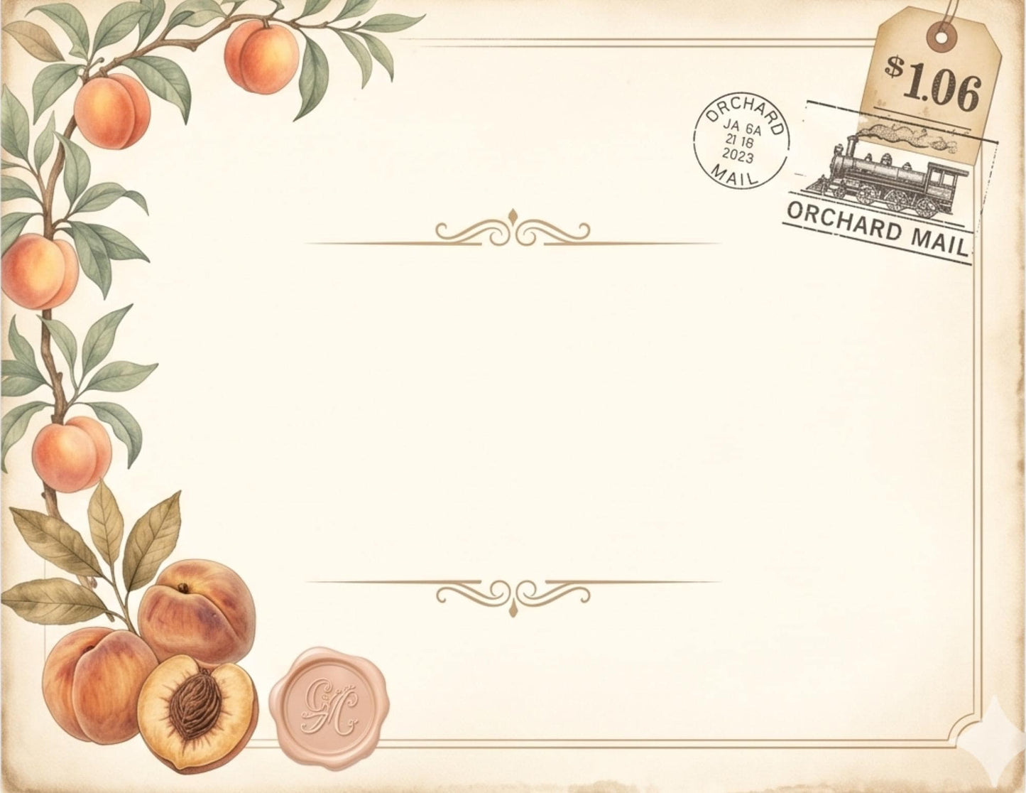 Peach Orchard Journaling Pages | Vintage Botanical Writing Paper | Peach Blossom Stationery | Printable Journal Pages | Junk Journal Kit
