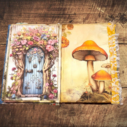 Enchanted Fairy Expandable Junk Journal | Handmade Fairy Journal | 90 Pages | 15 Pockets | Ephemera & Fabric Bundle