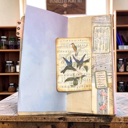 Victorian Expandable Envelope Junk Journal | Handmade Coffee Dyed Journal | 126 Pages | Interactive Journal Pockets, Envelopes & Ephemera