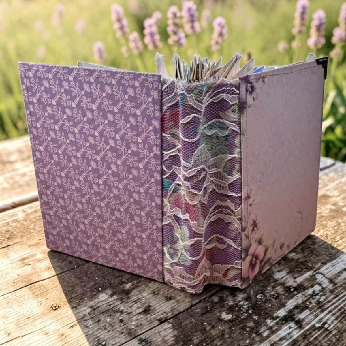 Violet Fairy Expandable Junk Journal | Handmade Fairy Journal | 114 Pages | Fabric Spine | Ephemera & Fabric Bundle