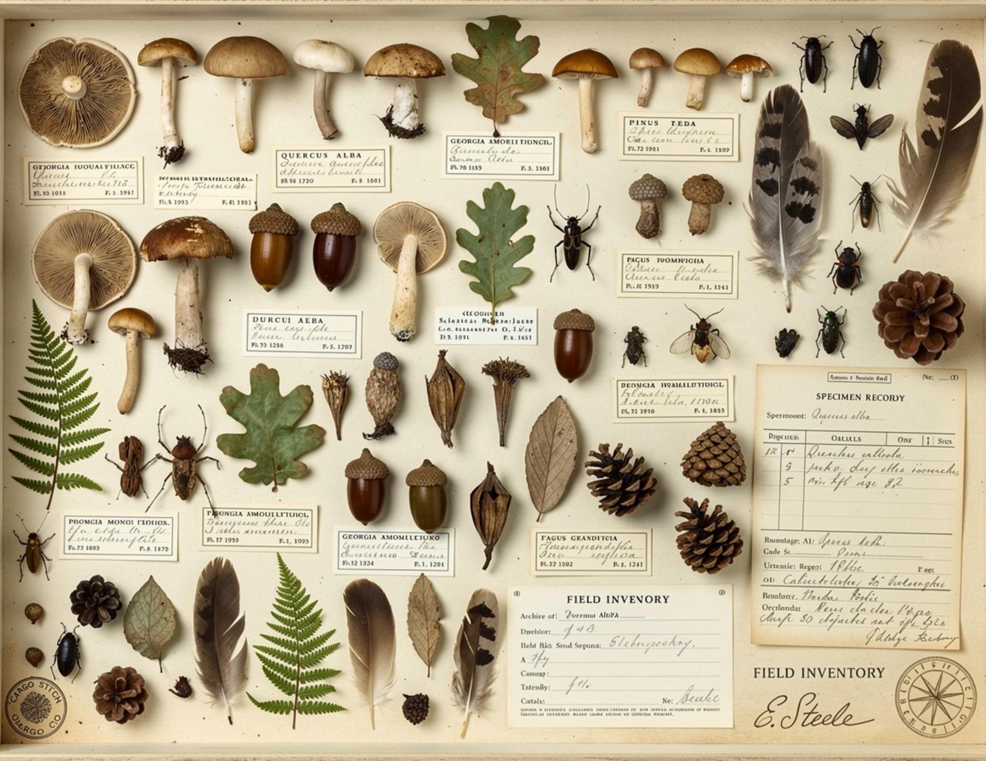 Georgia Natural History Collection Museum Box | Botanical Museum Papers | Vintage Nature Ephemera | Scientific Journal Printables