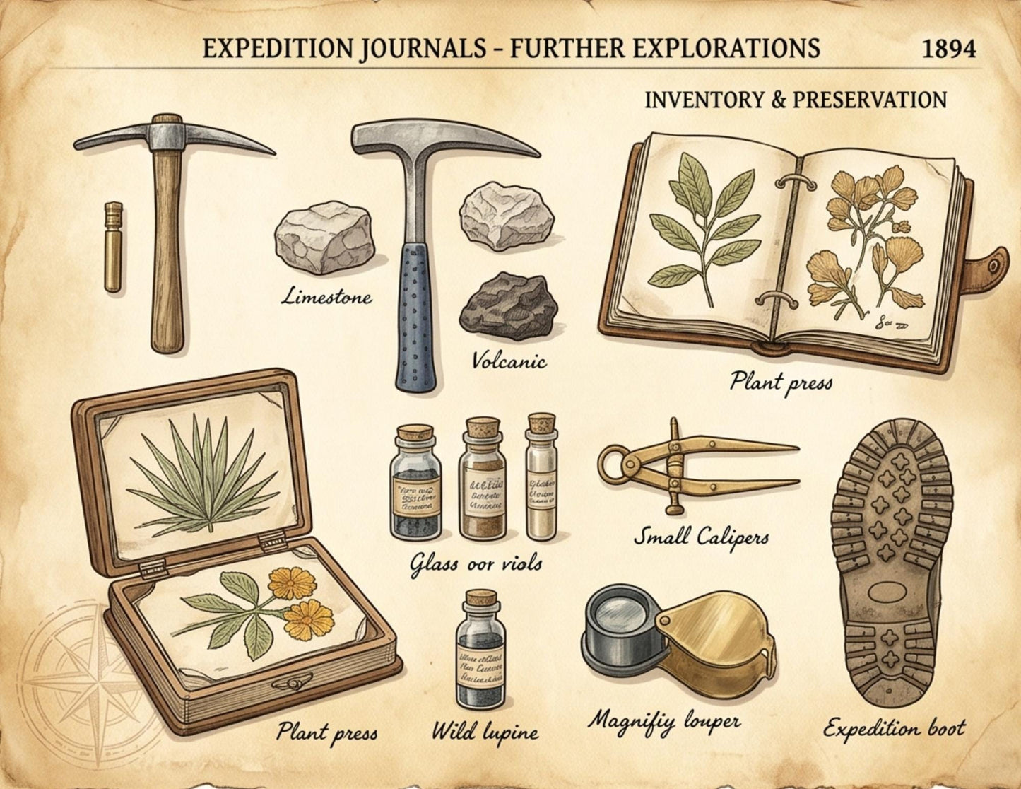 Mexico Expedition Journals Collection | 10 Printable Vintage Explorer Papers | Botanical Maps & Scientific Ephemera | Digital Download