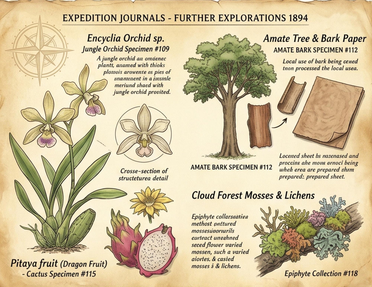 Mexico Expedition Journals Collection | 10 Printable Vintage Explorer Papers | Botanical Maps & Scientific Ephemera | Digital Download