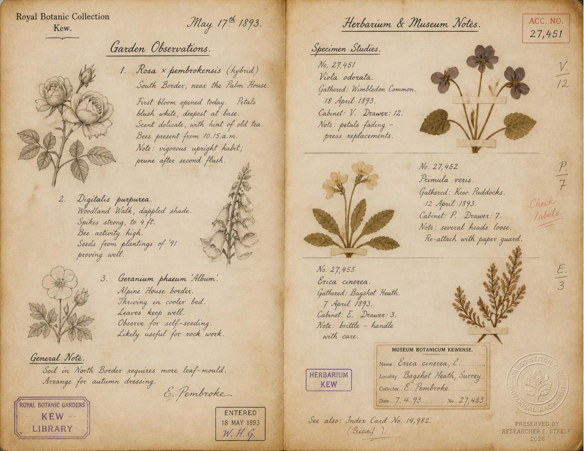 Moon Garden Botanical Society Volume I: Journal of Observations | 20 Printable Junk Journal Pages | Victorian Botanical Archive