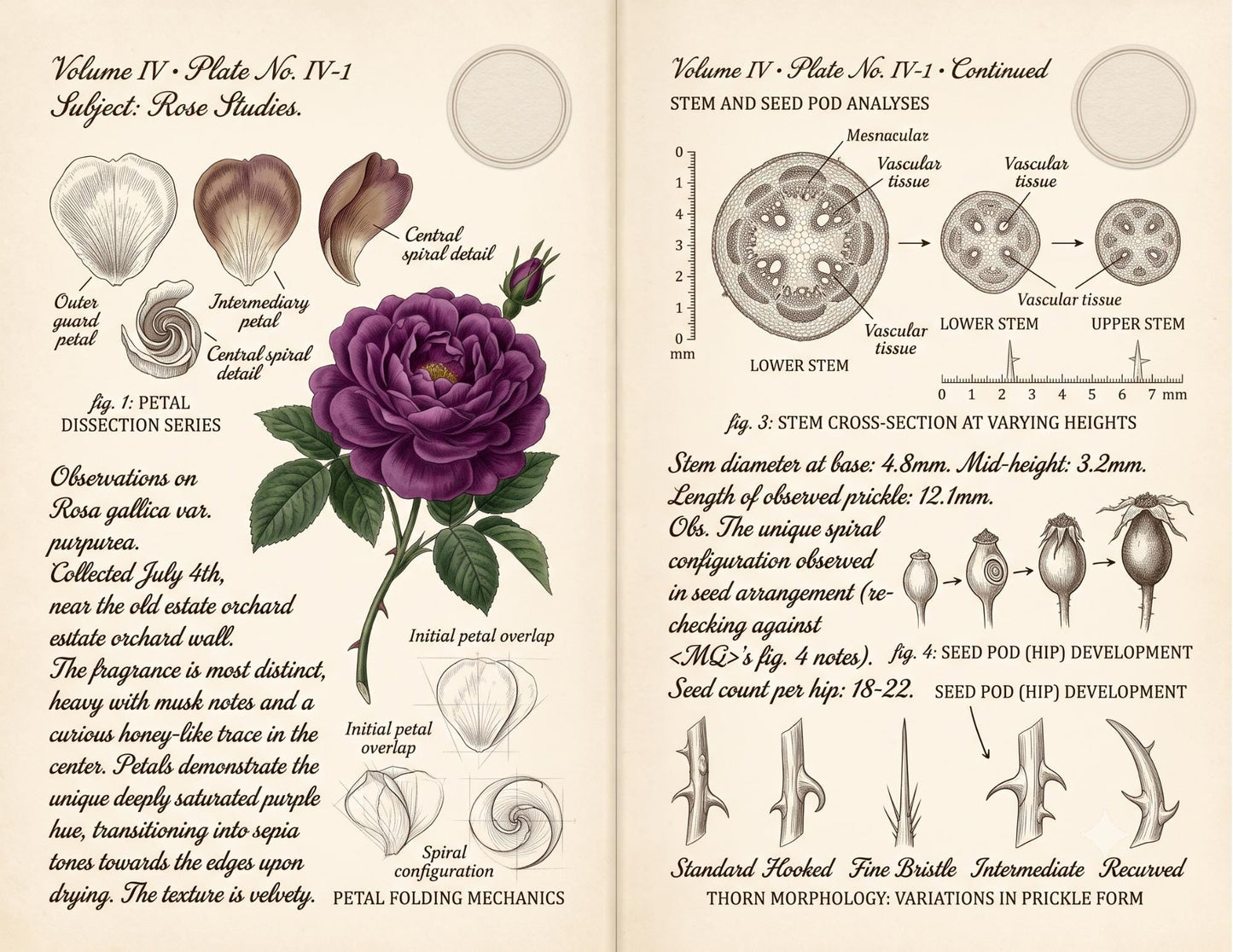 Eleanor's Conservatory Archives™ | Vintage Rose Botanical Studies | Printable Junk Journal Kit | Botanical Field Notes | Digital PDF
