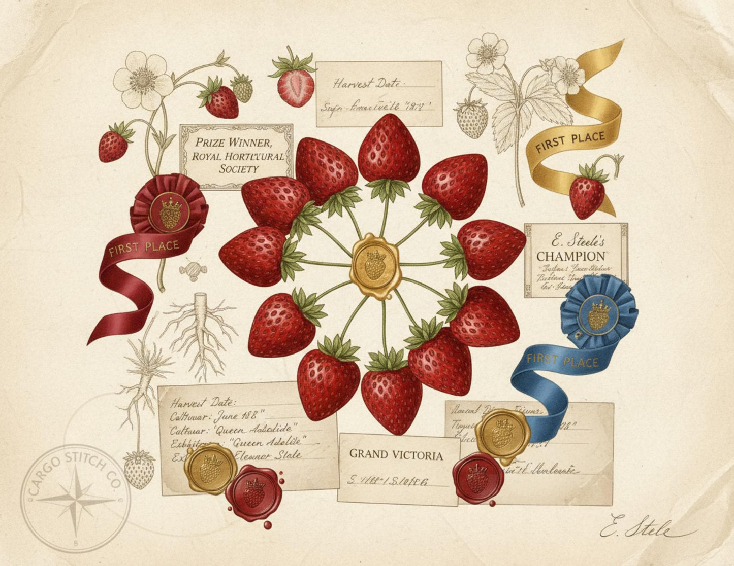 Vintage Strawberry Botanical Journal Pages | Printable Junk Journal Kit | Victorian Strawberry Ephemera | Botanical Stationery | Digital PDF