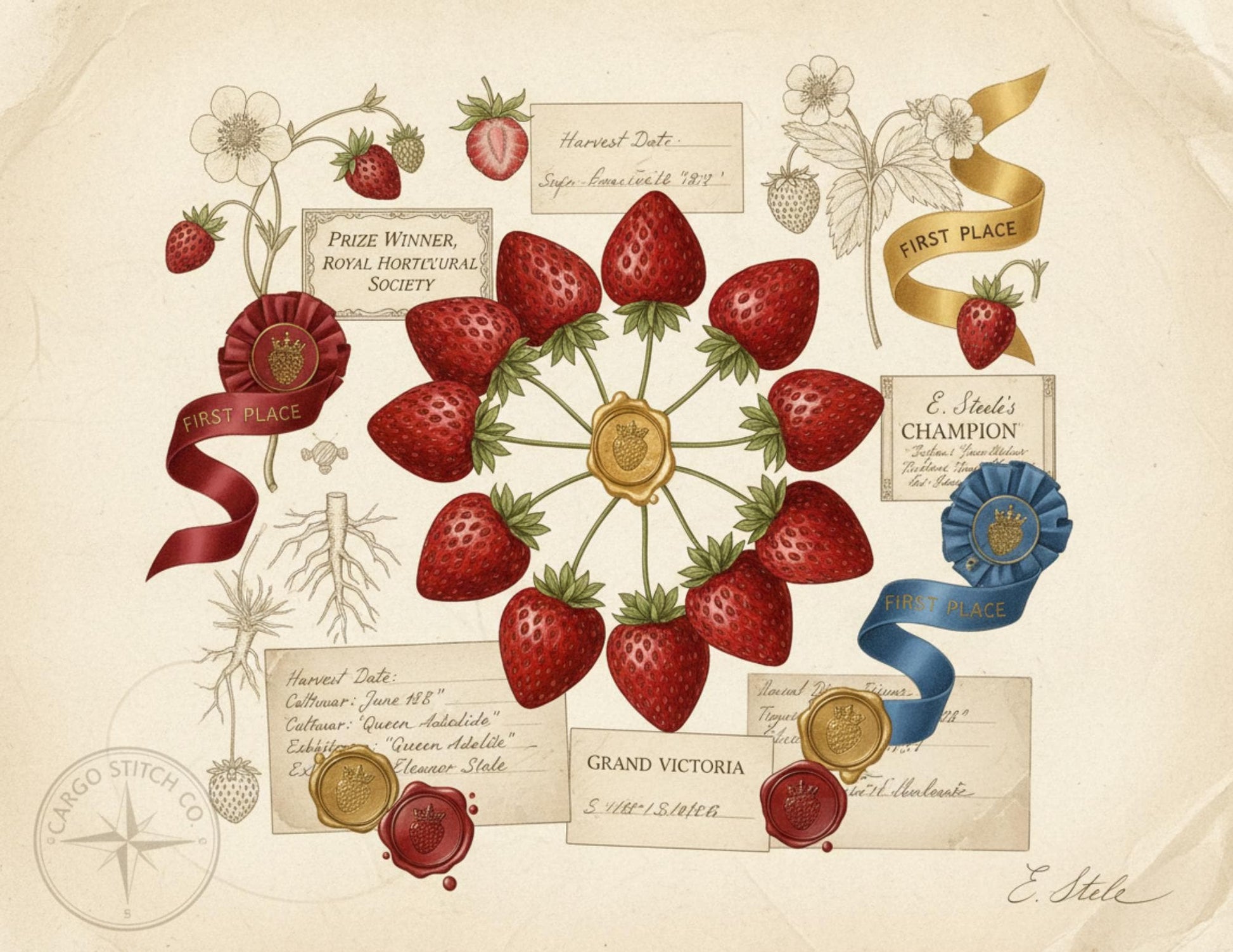 Vintage Strawberry Botanical Journal Pages | Printable Junk Journal Kit | Victorian Strawberry Ephemera | Botanical Stationery | Digital PDF