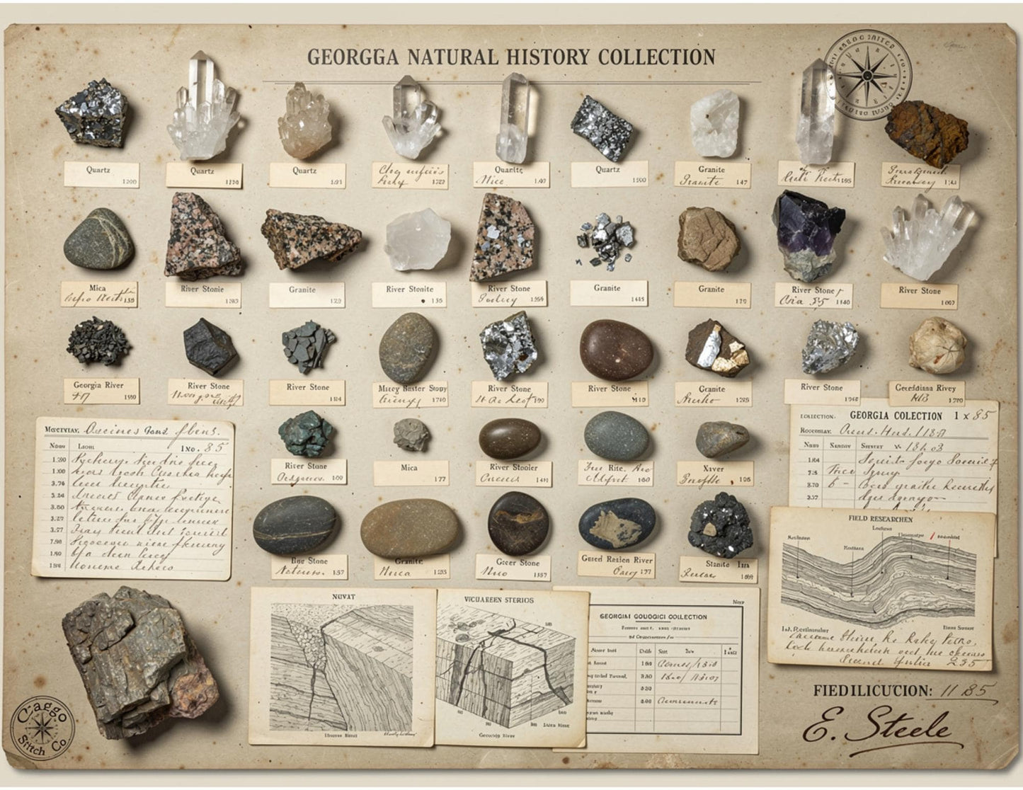 Georgia Natural History Collection Museum Box | Botanical Museum Papers | Vintage Nature Ephemera | Scientific Journal Printables