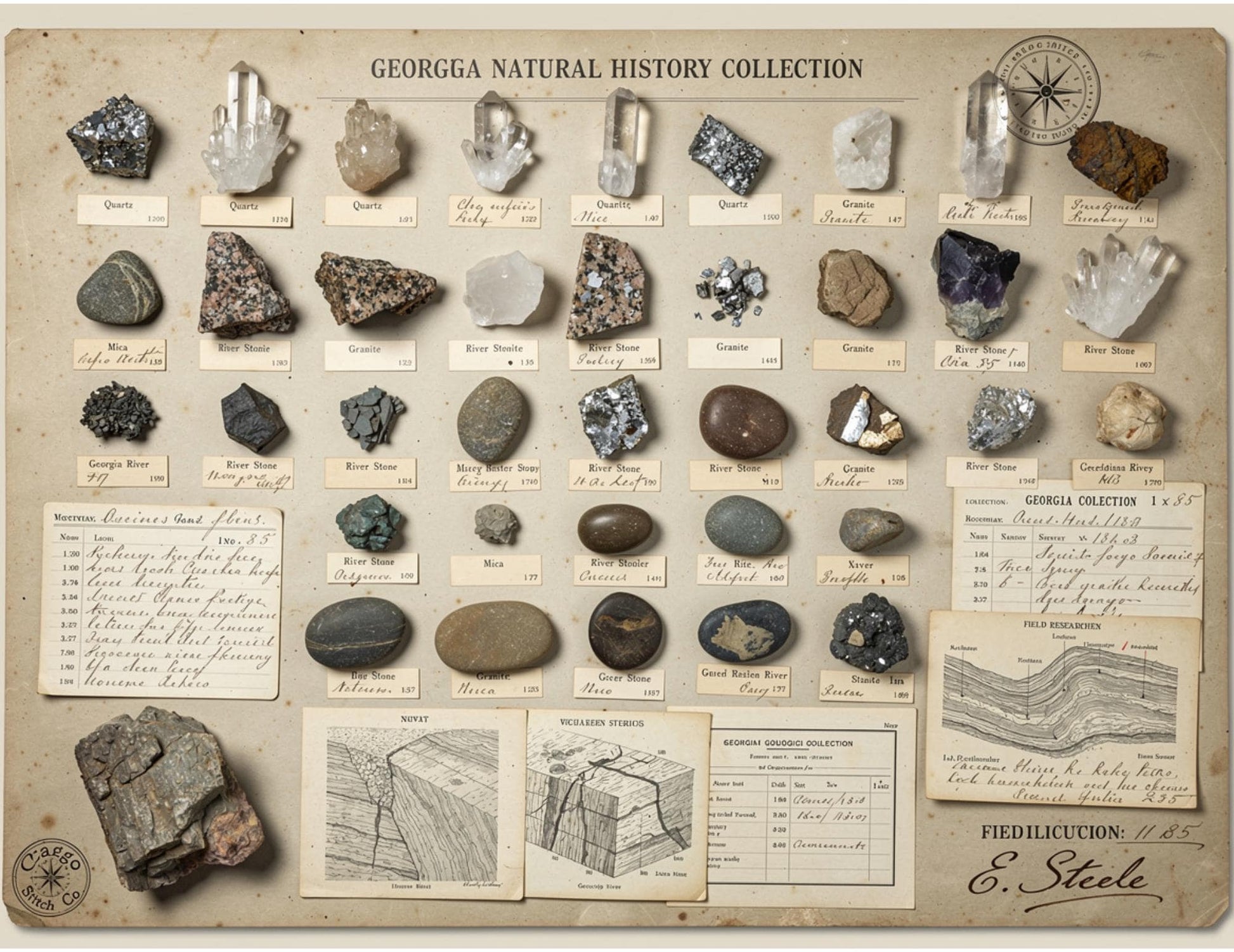 Georgia Natural History Collection Museum Box | Botanical Museum Papers | Vintage Nature Ephemera | Scientific Journal Printables