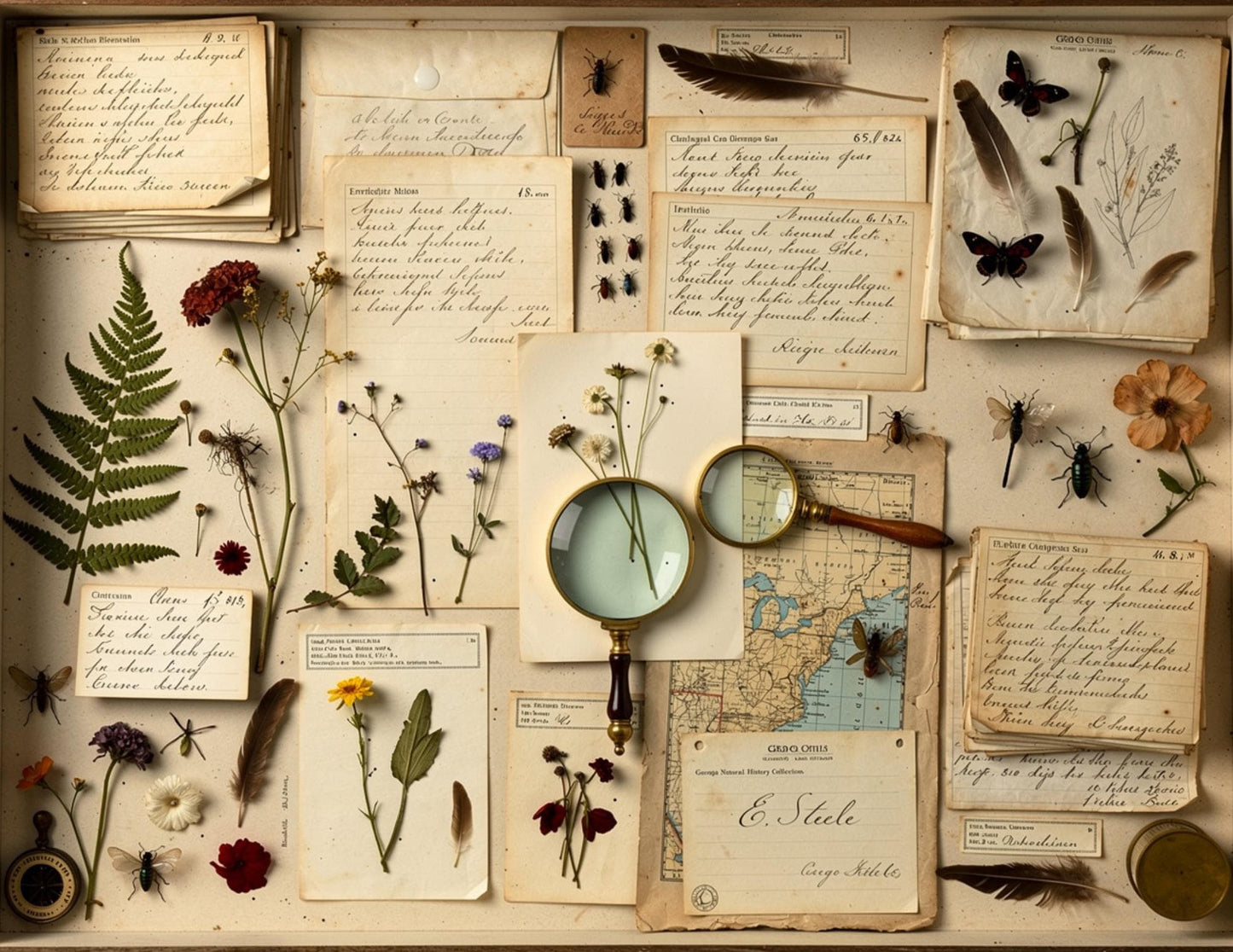 Georgia Natural History Collection Museum Box | Botanical Museum Papers | Vintage Nature Ephemera | Scientific Journal Printables