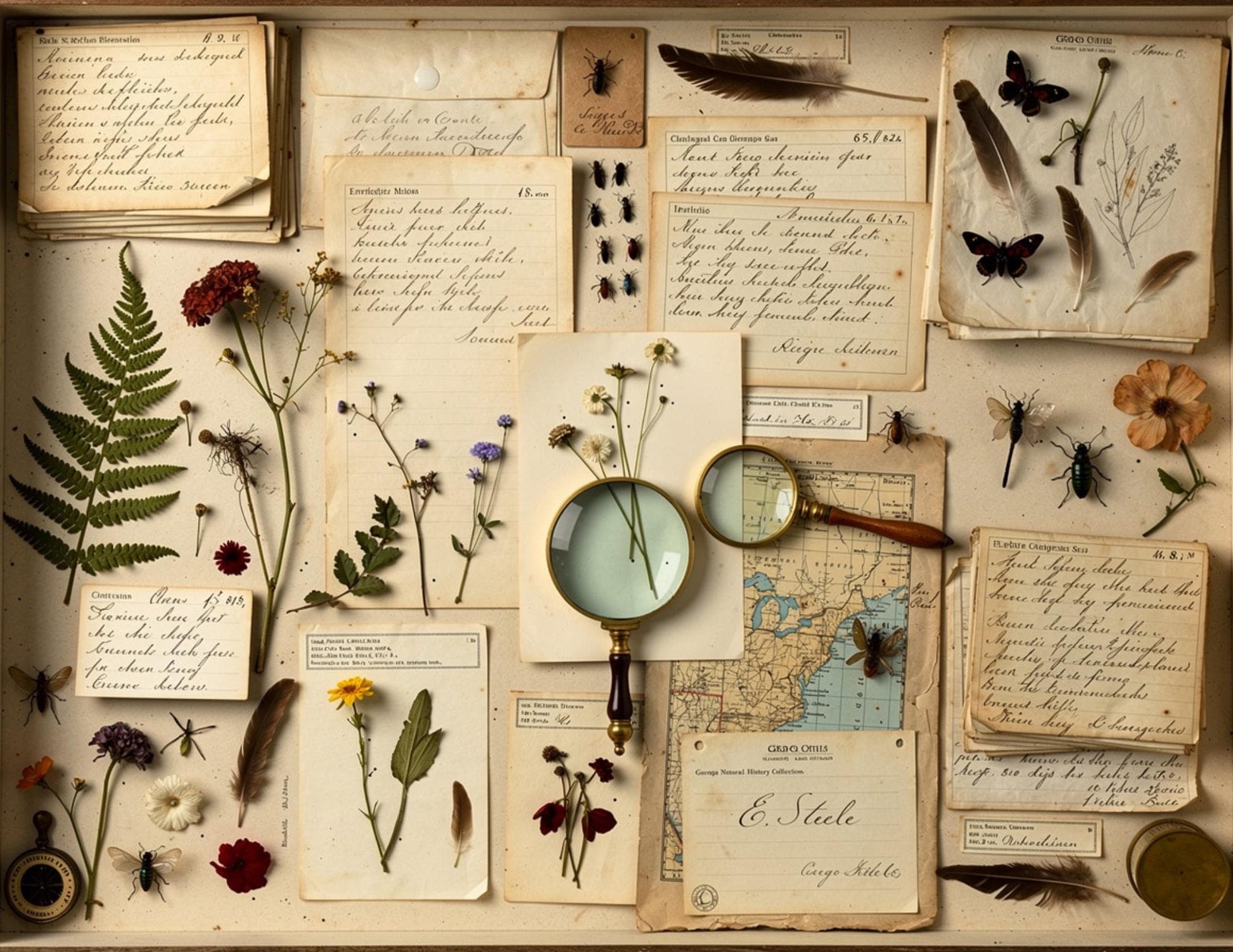 Georgia Natural History Collection Museum Box | Botanical Museum Papers | Vintage Nature Ephemera | Scientific Journal Printables