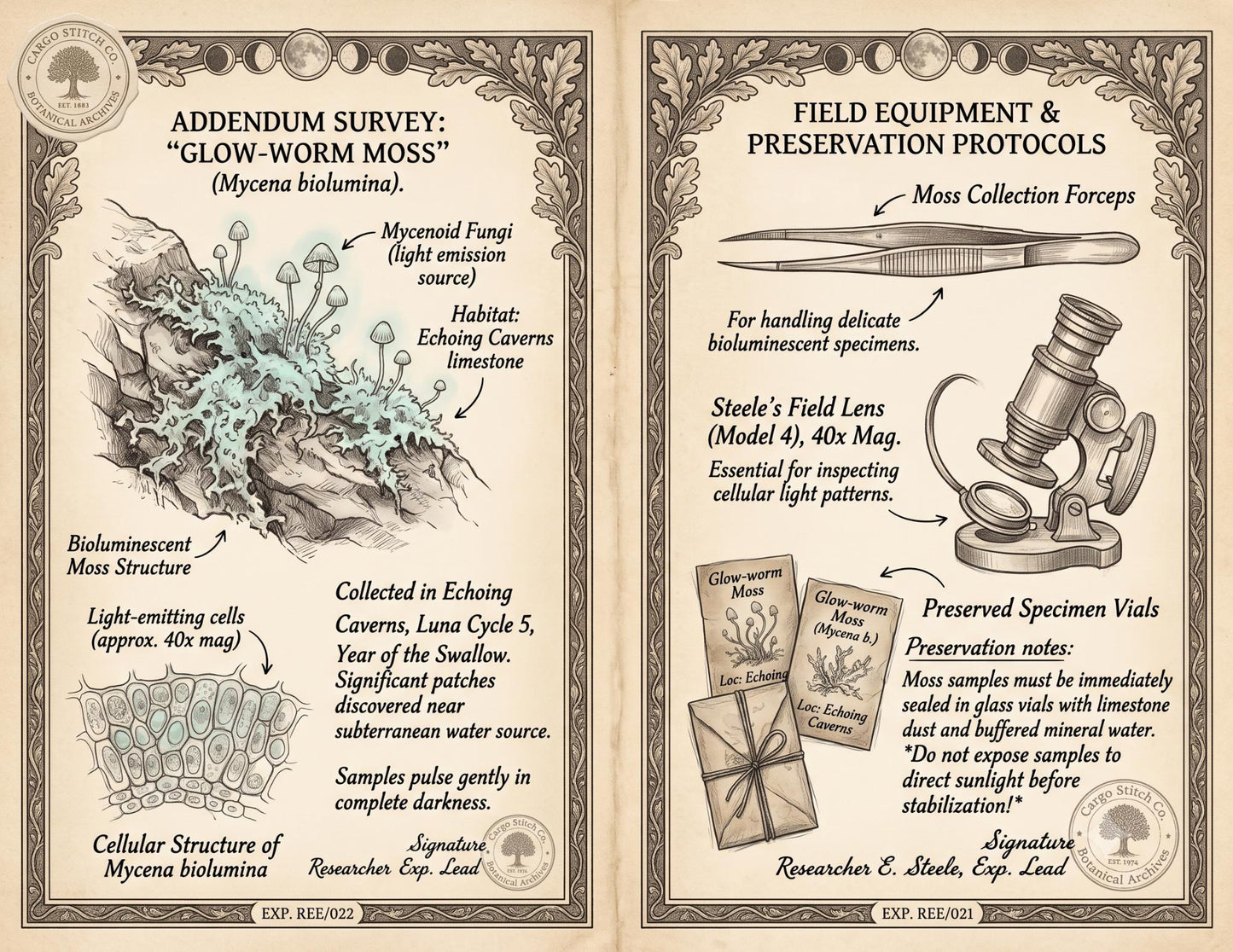 Fairy Moon Garden Society Founding Archives | 17 Printable Junk Journal Pages | Moon Garden Botanical Journal | Fantasy Ephemera