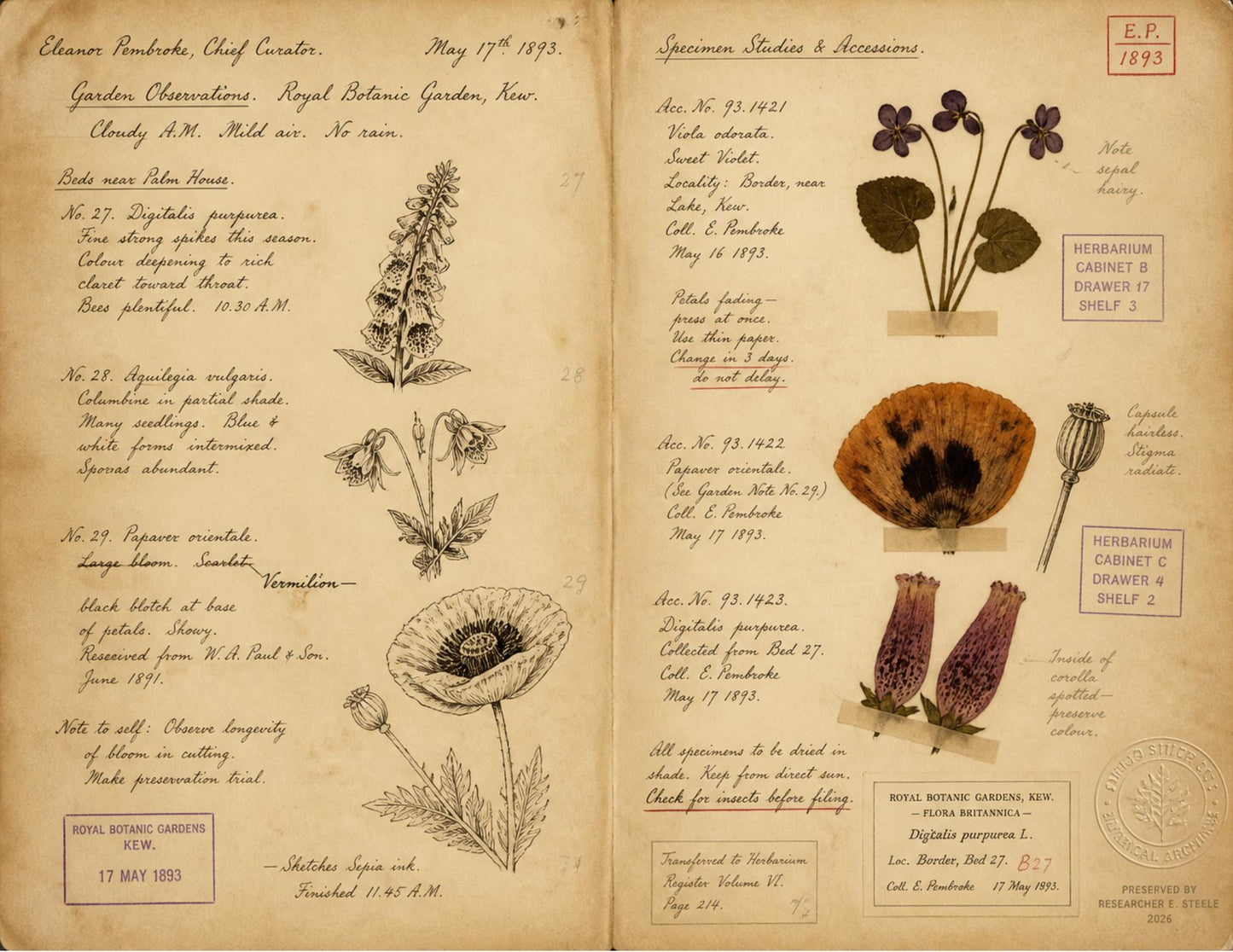 Moon Garden Botanical Society Volume I: Journal of Observations | 20 Printable Junk Journal Pages | Victorian Botanical Archive