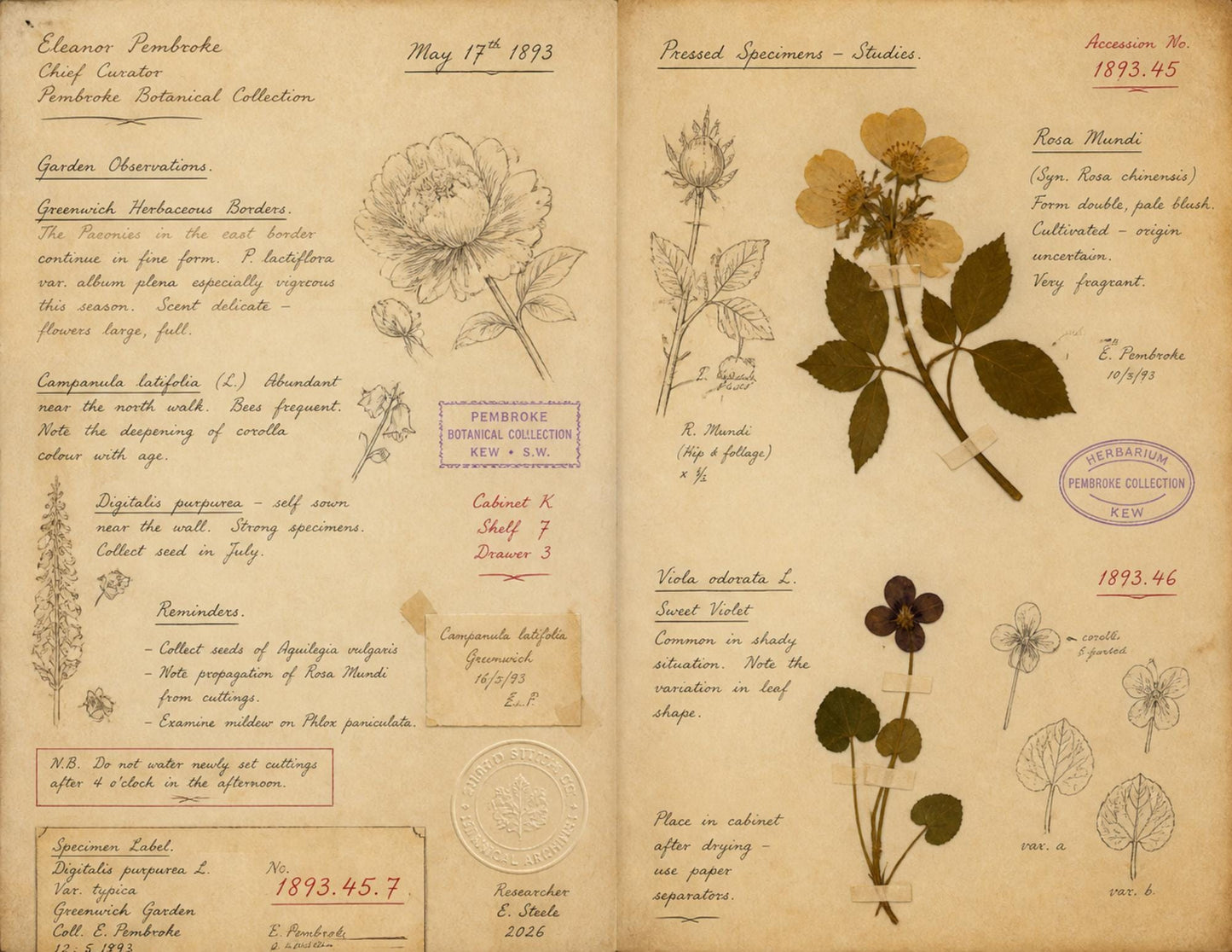 Moon Garden Botanical Society Volume I: Journal of Observations | 20 Printable Junk Journal Pages | Victorian Botanical Archive