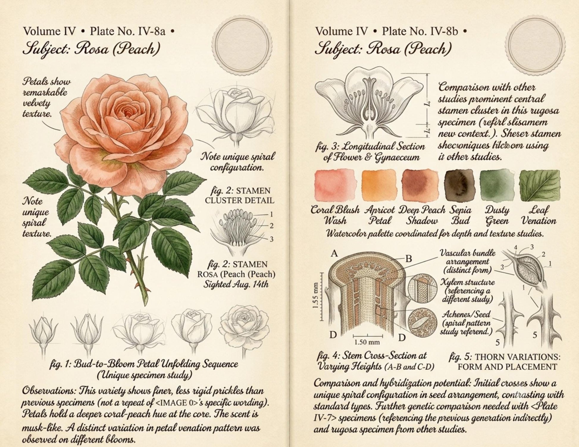 Eleanor's Conservatory Archives™ | Vintage Rose Botanical Studies | Printable Junk Journal Kit | Botanical Field Notes | Digital PDF