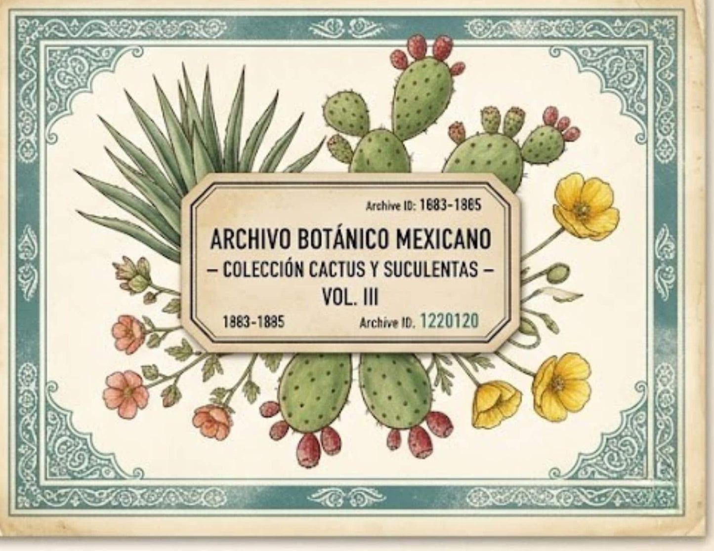 Mexico Botanical Discovery Archive | Vintage Botanical Journal Pages | Botanical Research Printable | Cactus, Wildflower & Herbarium