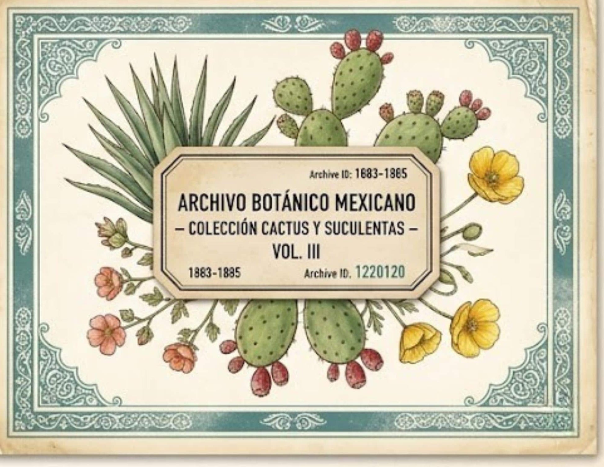 Mexico Botanical Discovery Archive | Vintage Botanical Journal Pages | Botanical Research Printable | Cactus, Wildflower & Herbarium