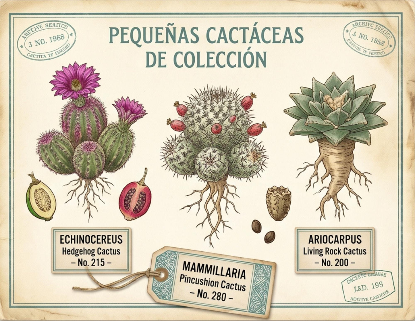 Mexico Botanical Discovery Archive | Vintage Botanical Journal Pages | Botanical Research Printable | Cactus, Wildflower & Herbarium