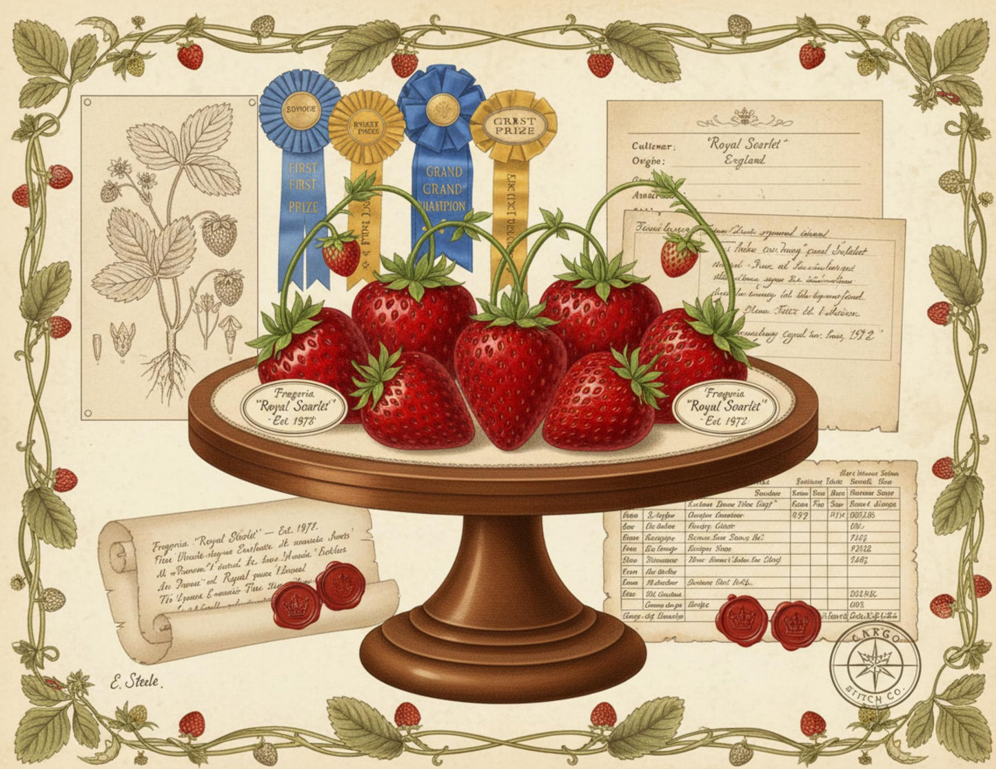 Vintage Strawberry Botanical Journal Pages | Printable Junk Journal Kit | Victorian Strawberry Ephemera | Botanical Stationery | Digital PDF
