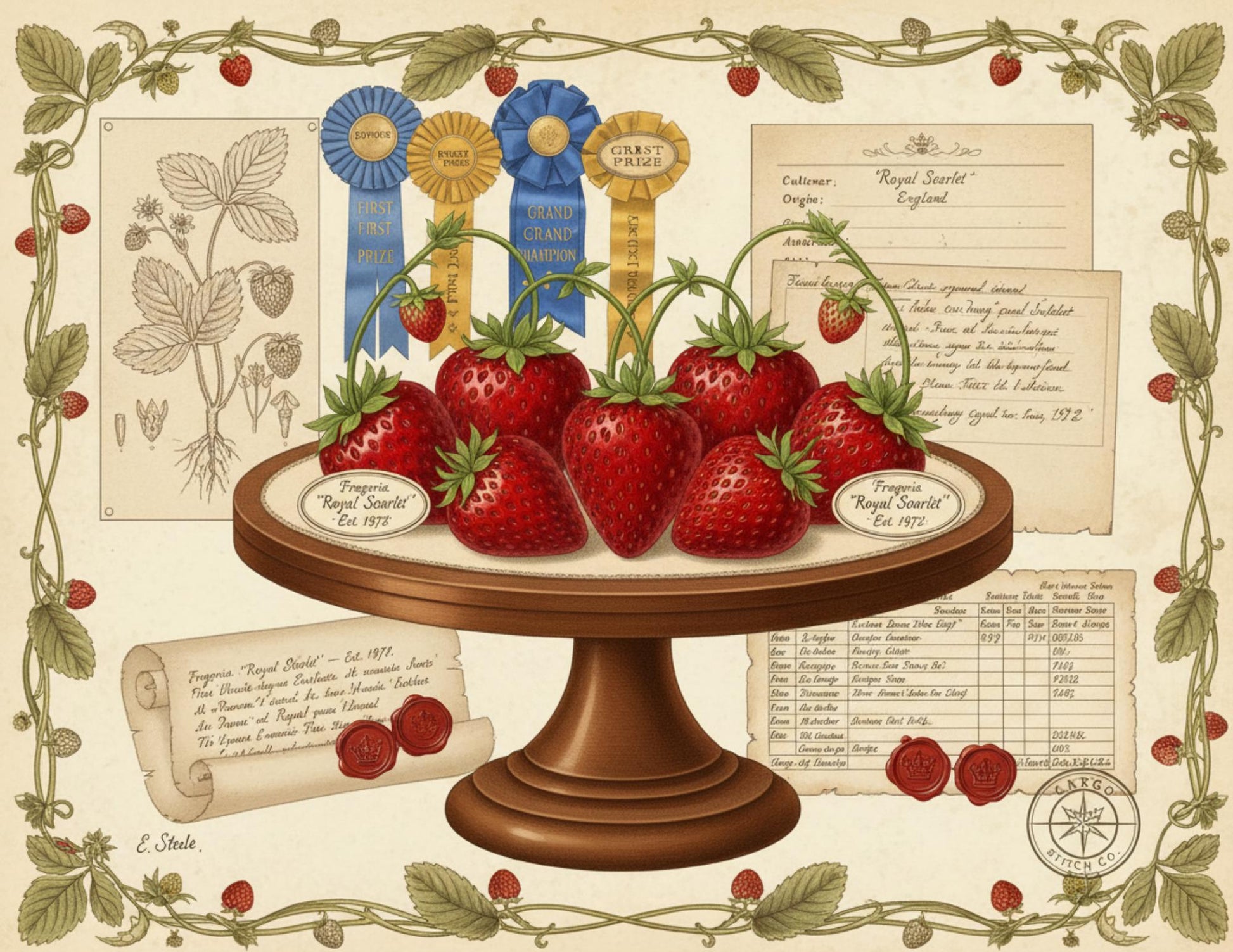 Vintage Strawberry Botanical Journal Pages | Printable Junk Journal Kit | Victorian Strawberry Ephemera | Botanical Stationery | Digital PDF