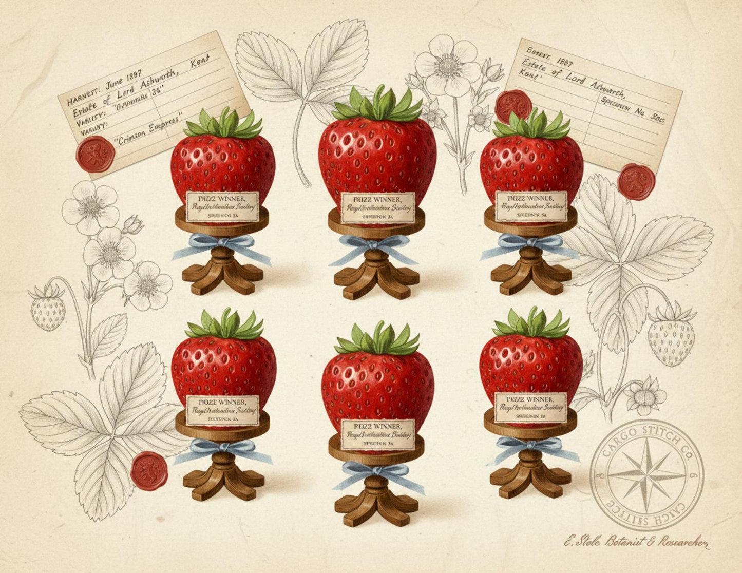 Vintage Strawberry Botanical Journal Pages | Printable Junk Journal Kit | Victorian Strawberry Ephemera | Botanical Stationery | Digital PDF