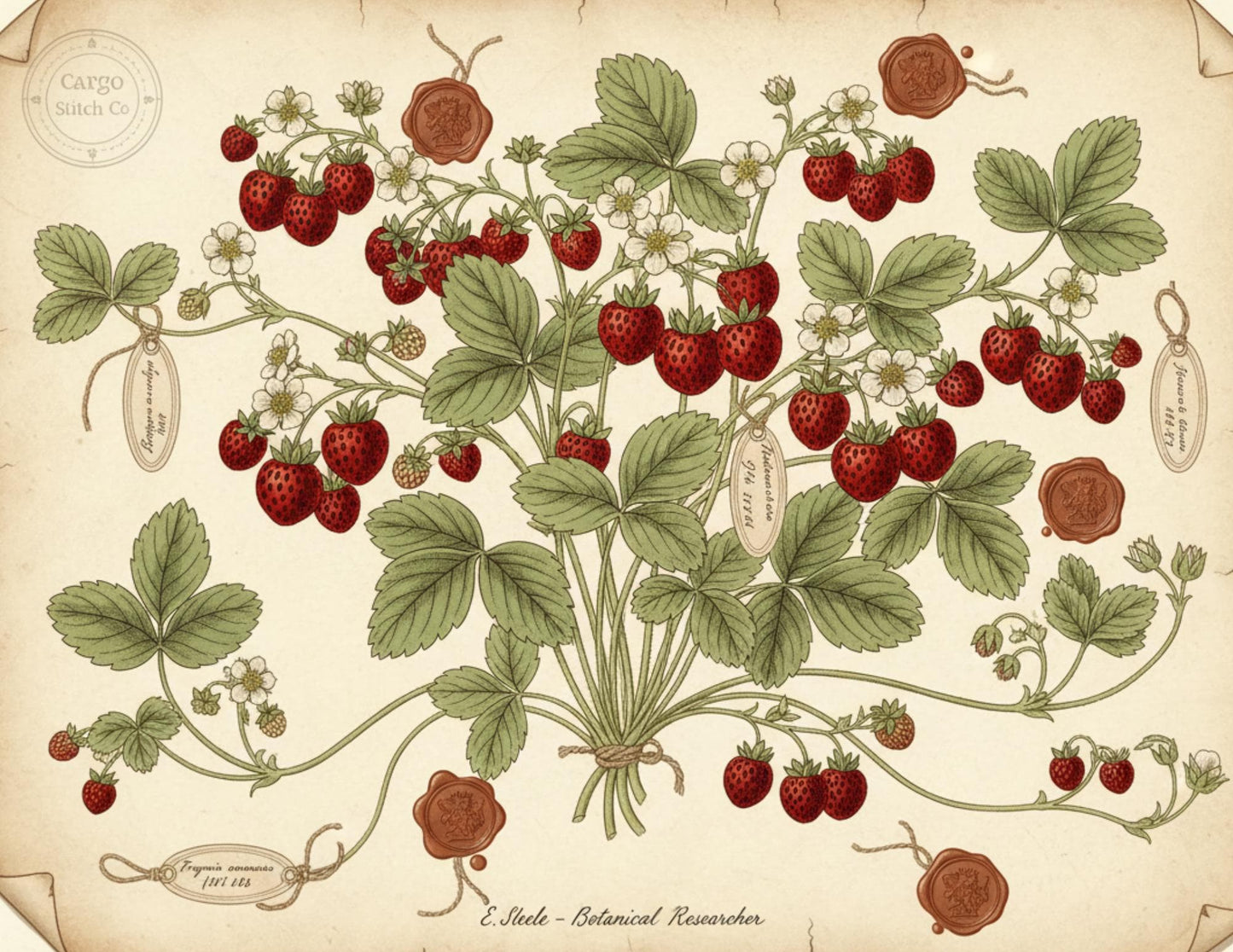 Vintage Strawberry Botanical Journal Pages | Printable Junk Journal Kit | Victorian Strawberry Ephemera | Botanical Stationery | Digital PDF