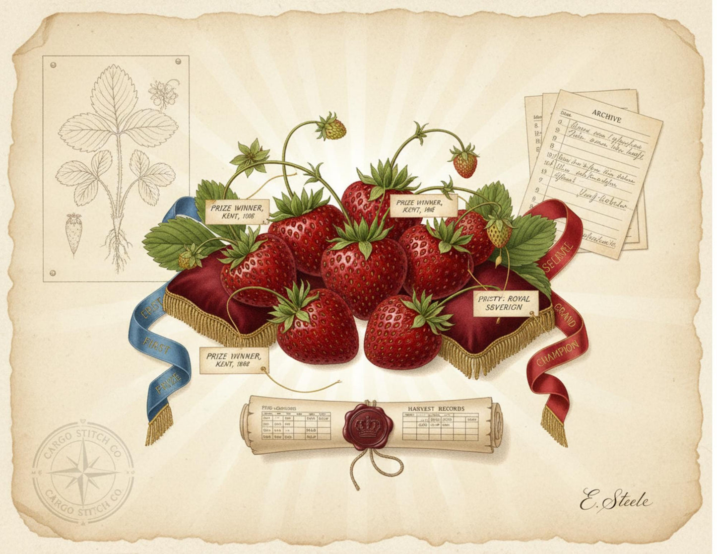 Vintage Strawberry Botanical Journal Pages | Printable Junk Journal Kit | Victorian Strawberry Ephemera | Botanical Stationery | Digital PDF