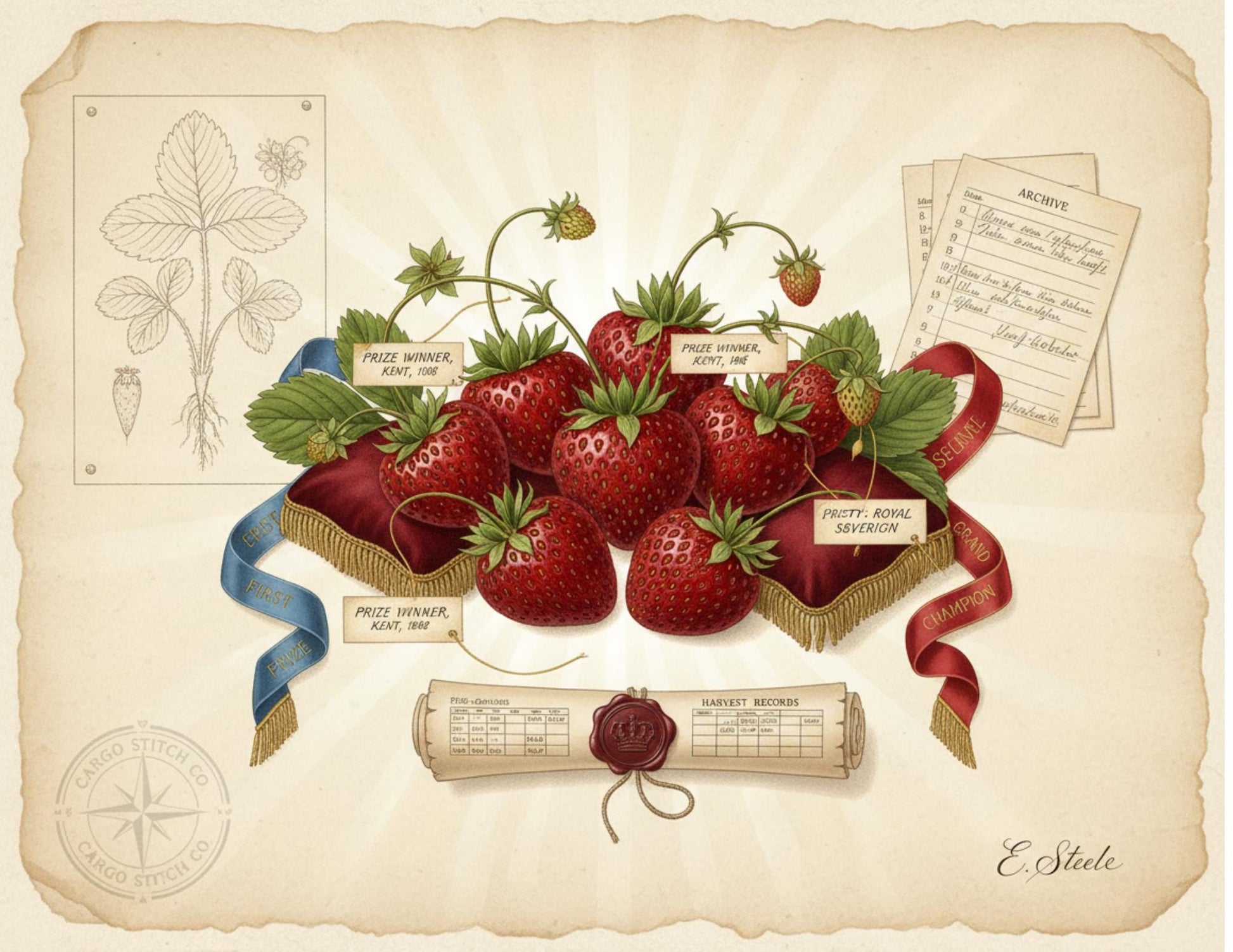 Vintage Strawberry Botanical Journal Pages | Printable Junk Journal Kit | Victorian Strawberry Ephemera | Botanical Stationery | Digital PDF