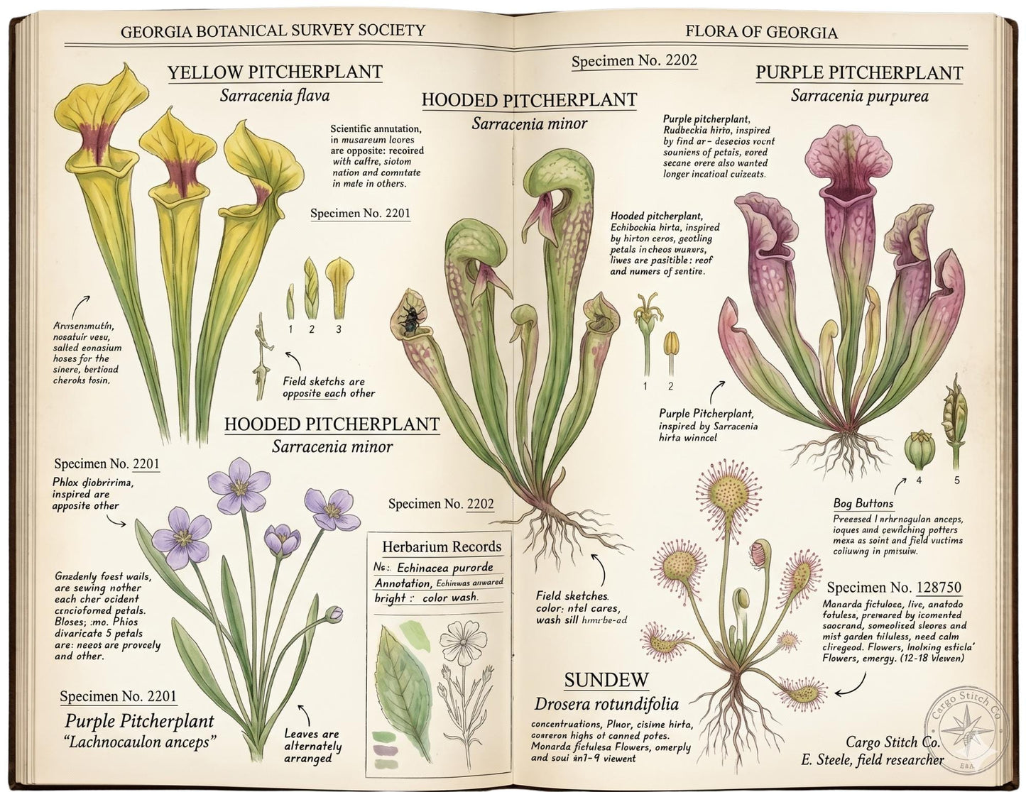 Georgia Botanical Survey Society | Native Flora, Birds & Pollinators | Botanical Journal Pages | Printable Junk Journal Kit | 19 Page PDF
