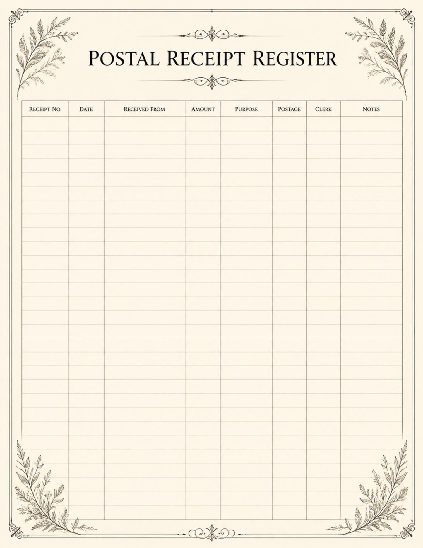 The Quiet Archives Correspondence Office Records | Printable Vintage Ledger & Office Forms | Junk Journal Writing Pages