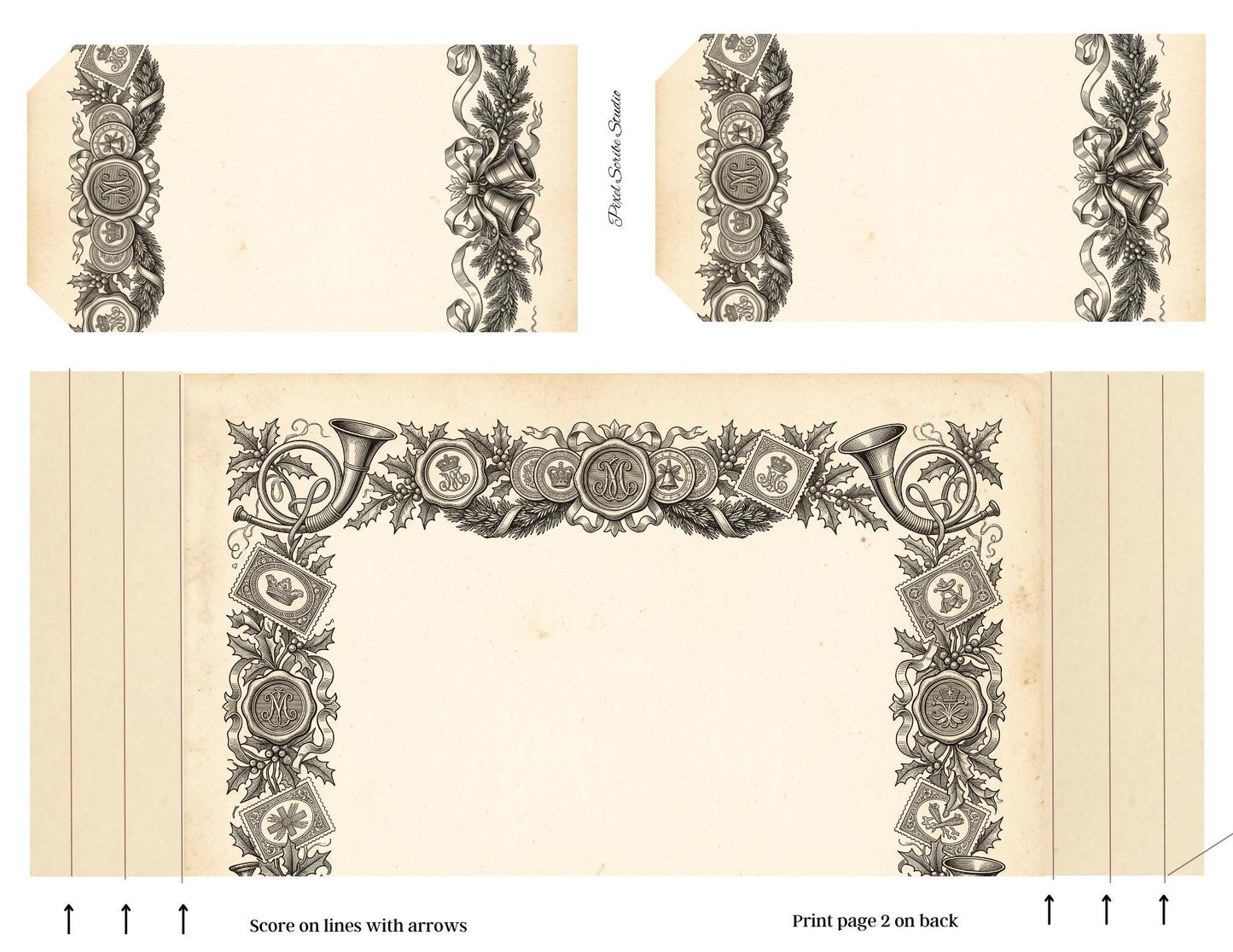 Victorian Christmas Accordion File Folder | 18 Printable Pages | Mix & Match Junk Journal Kit | Holiday Ephemera | Vintage Christmas Prints