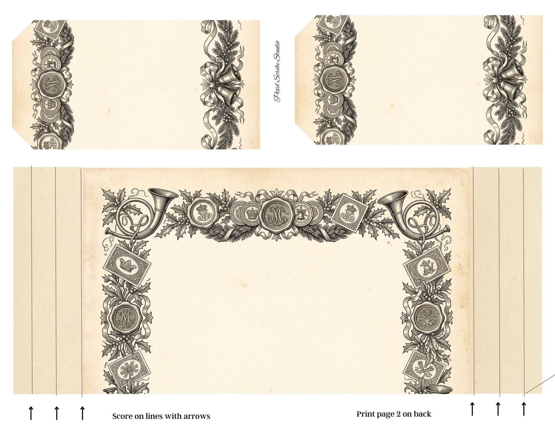 Victorian Christmas Accordion File Folder | 18 Printable Pages | Mix & Match Junk Journal Kit | Holiday Ephemera | Vintage Christmas Prints