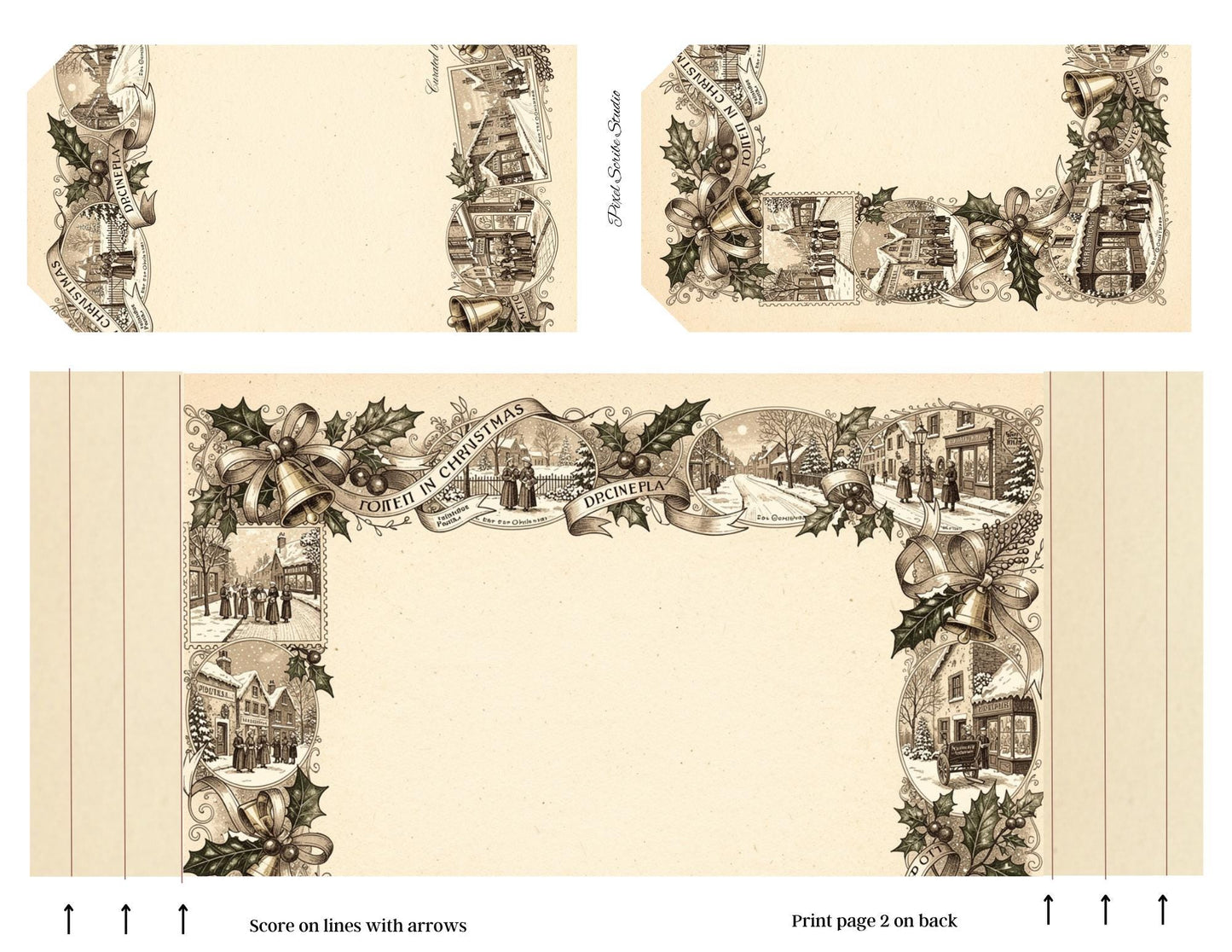Victorian Christmas Accordion File Folder | 18 Printable Pages | Mix & Match Junk Journal Kit | Holiday Ephemera | Vintage Christmas Prints