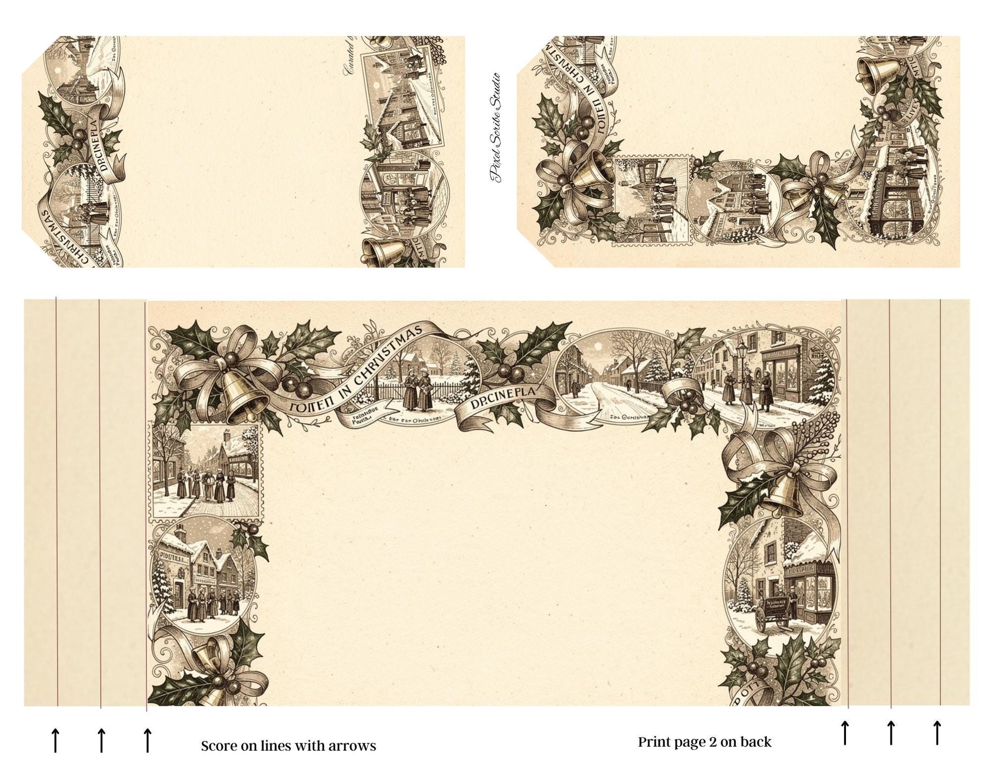 Victorian Christmas Accordion File Folder | 18 Printable Pages | Mix & Match Junk Journal Kit | Holiday Ephemera | Vintage Christmas Prints