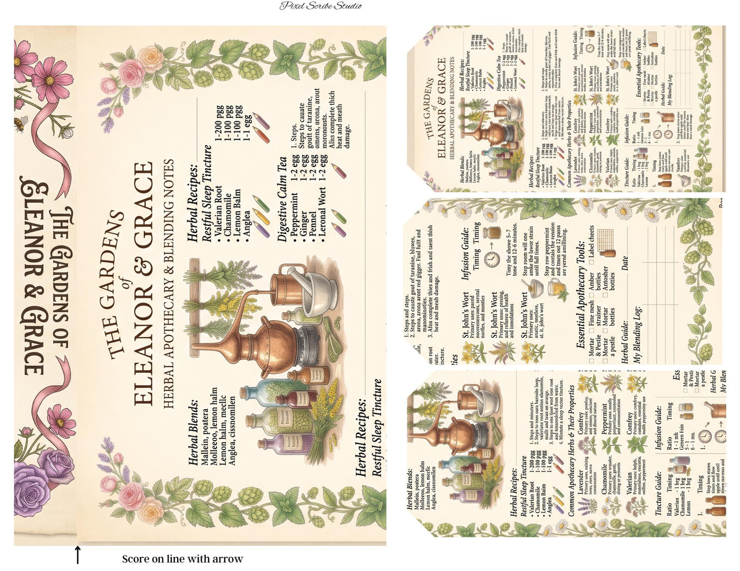 Eleanor & Grace Accordion File Folder | Garden Journal Printable | 18 Page Digital Kit | Junk Journal | Instant Download
