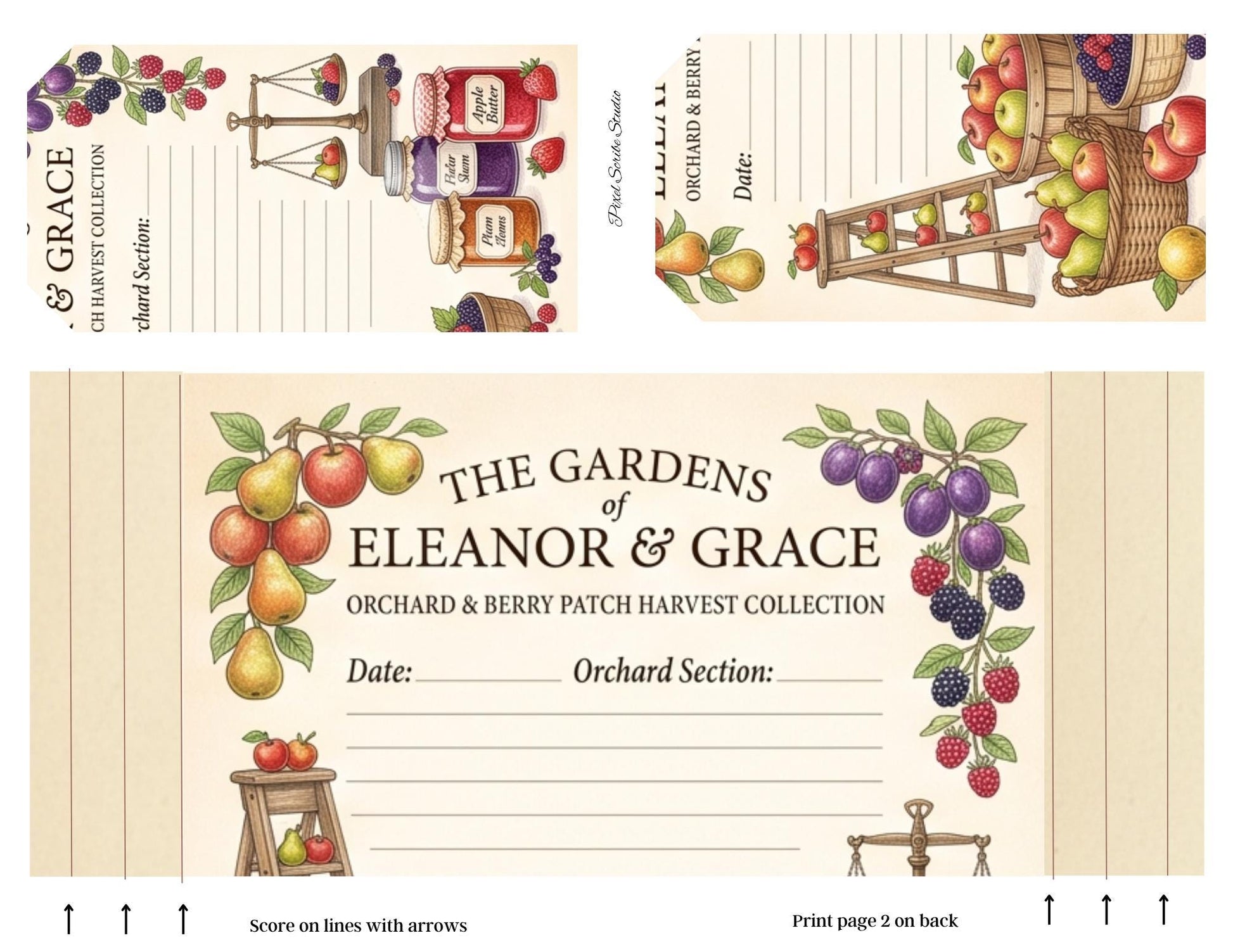 Eleanor & Grace Accordion File Folder | Garden Journal Printable | 18 Page Digital Kit | Junk Journal | Instant Download