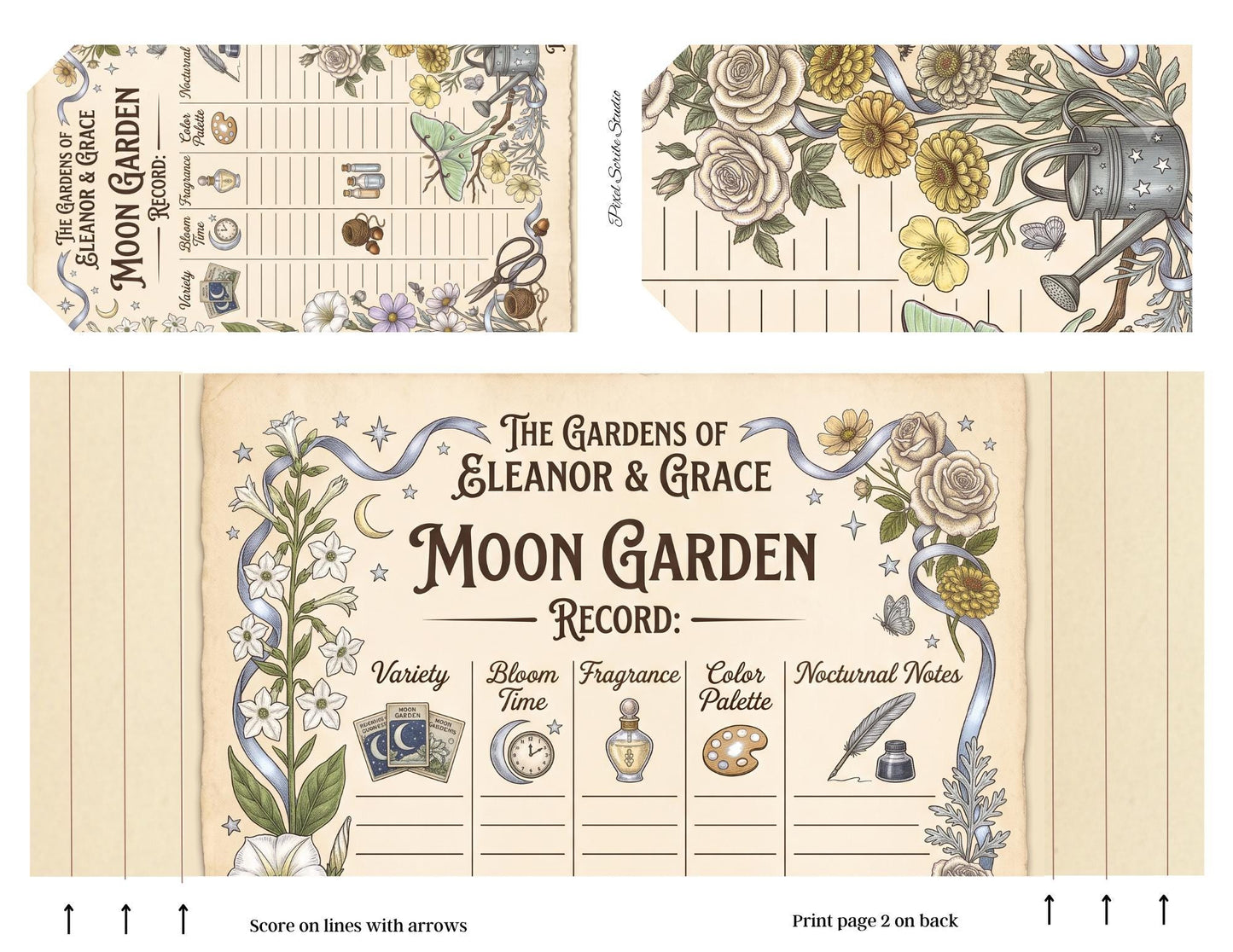 Eleanor & Grace Accordion File Folder | Garden Journal Printable | 18 Page Digital Kit | Junk Journal | Instant Download