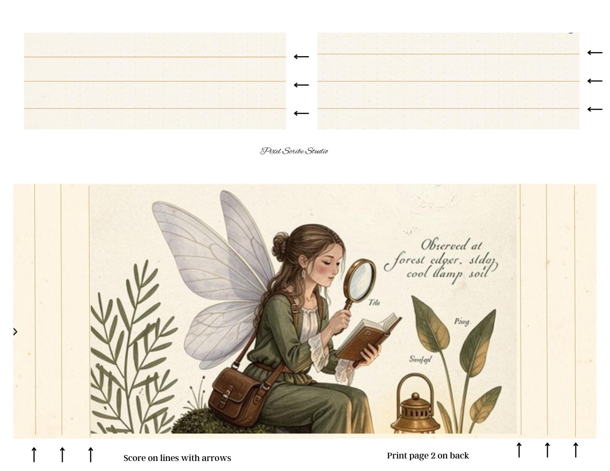 Botanical Fairy Accordion File Folder Printable | Vintage Herbarium Journal Kit | Eleanor & Grace Digital Download